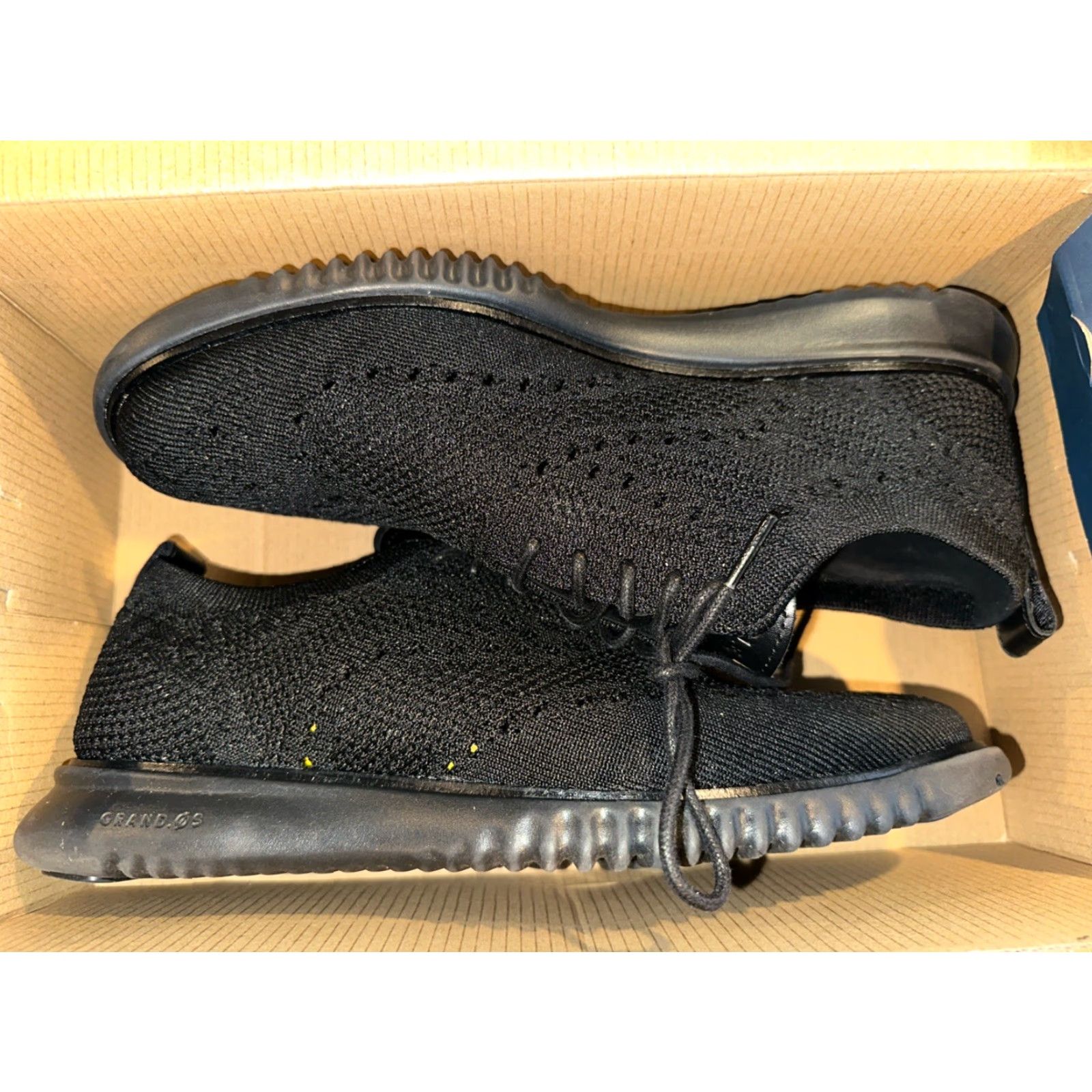 Cole Haan Cole Haan 2.Zerogrand Men 8 M Triple Black Stitchlite Wingtip Oxfords New w/ Box Size US 8 / EU 41 - 2 Thumbnail