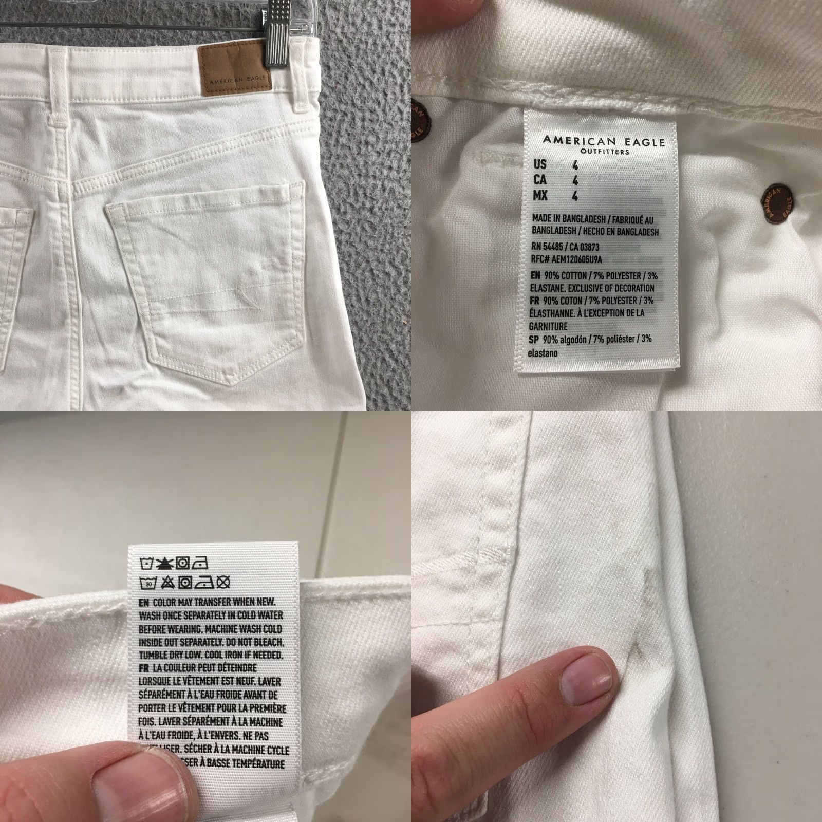 American Eagle Outfitters American Eagle Outfitters White Mid Rise Cut-Off Shorts Womens 4 (Actual 28X2) Jeans Style Zip Short Size 27" / US 4 / IT 40 - 9 Thumbnail