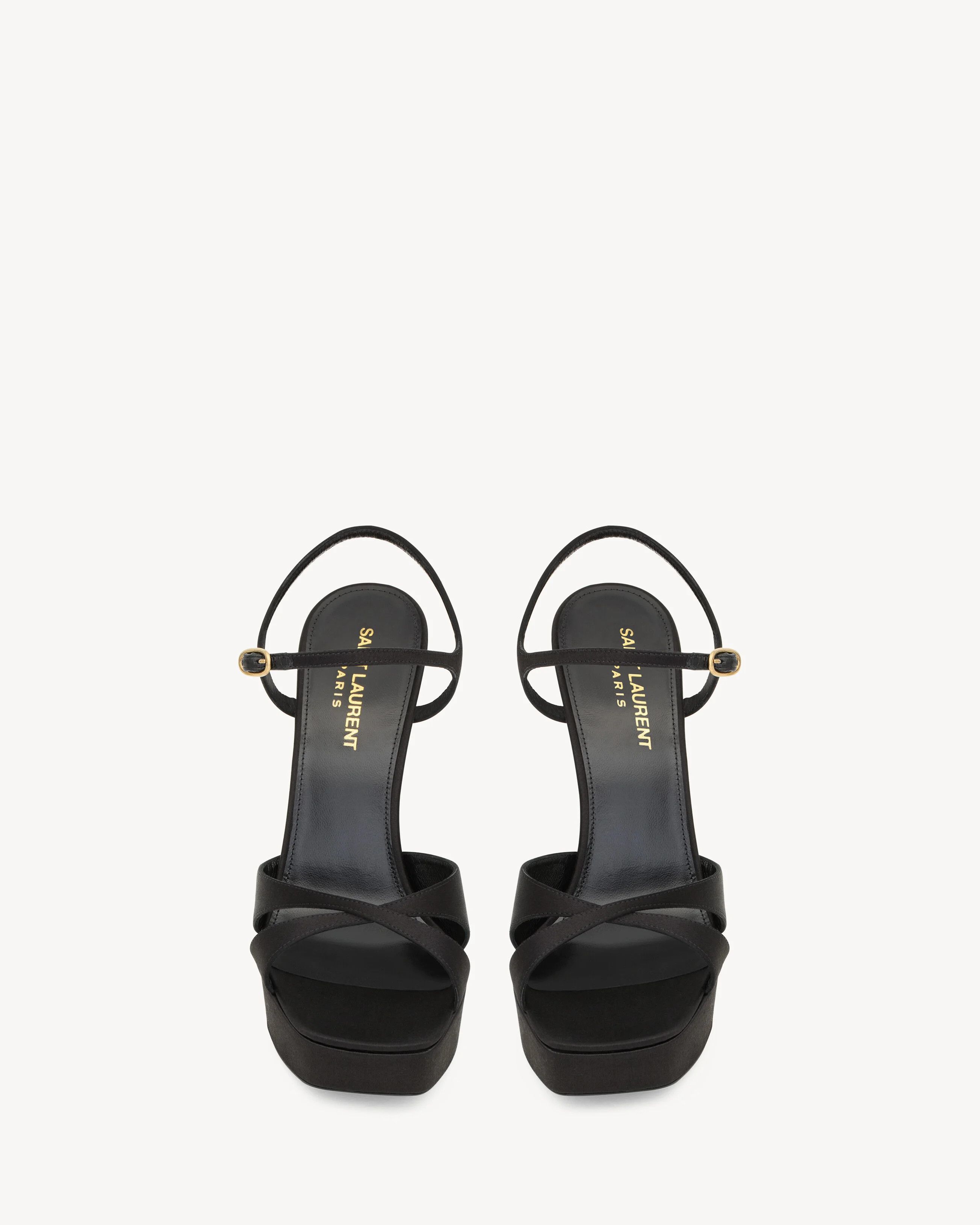 Saint Laurent Paris o1bcso1str0226 Debbie Platform Sandals in Black Size US 11 / IT 41 - 3 Thumbnail