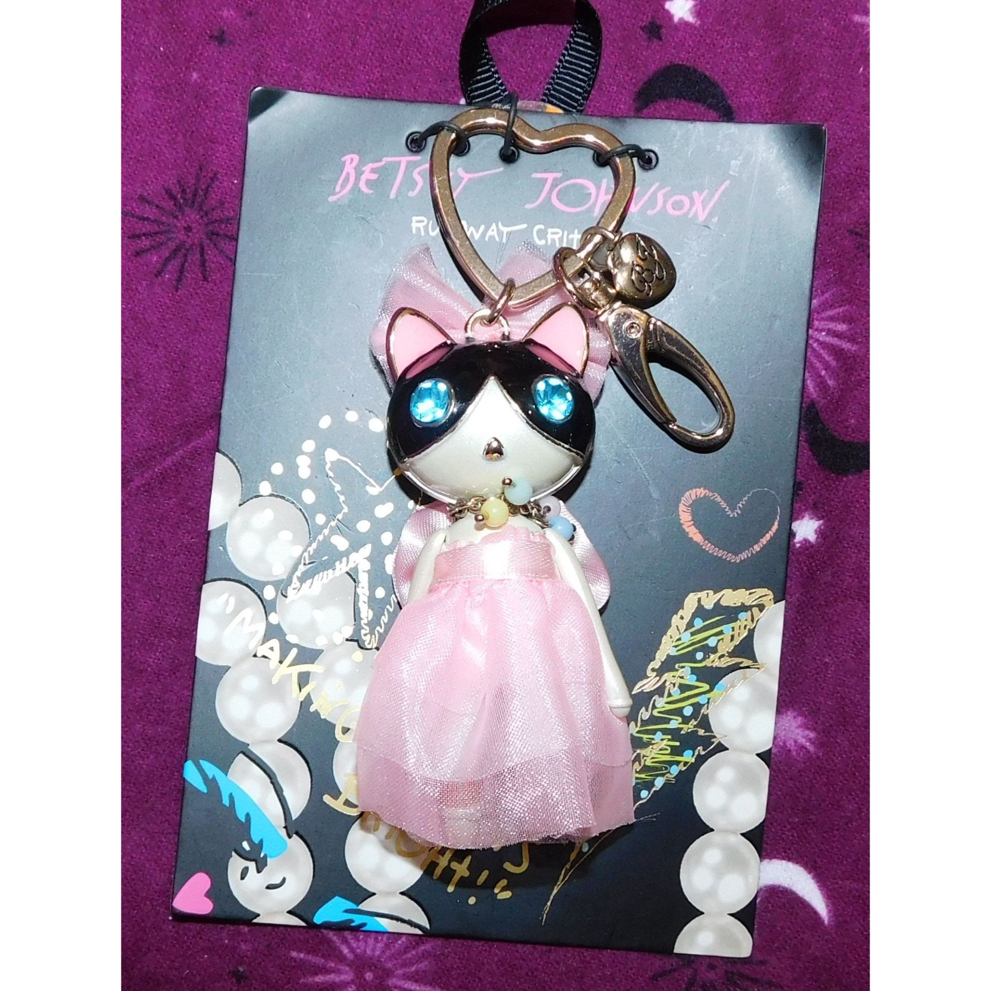 Betsey Johnson Betsey Johnson Runway Critters Keychain Cat In Pink Dress Go Size ONE SIZE - 3 Thumbnail
