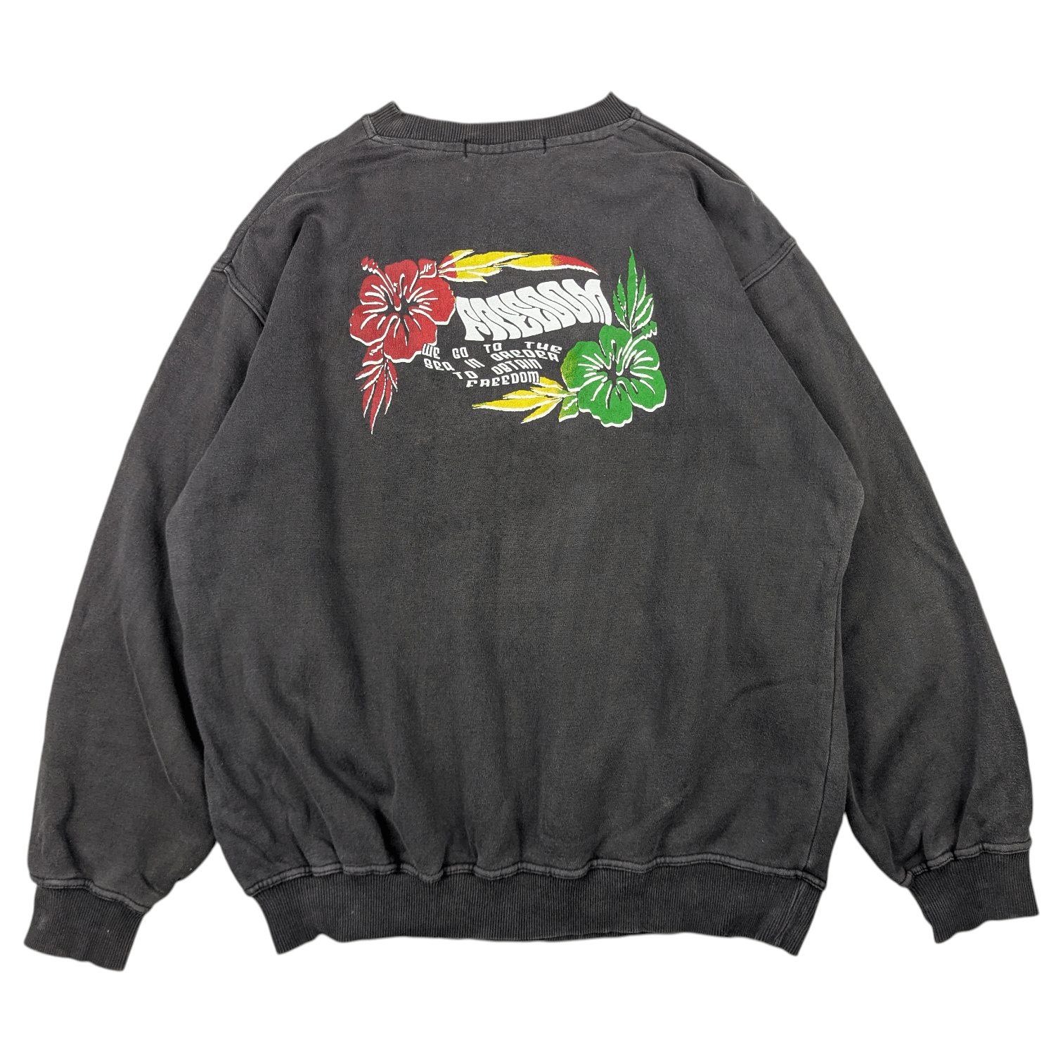 Vintage Vintage 90's VINCERE Surf Freedom Spell Out Sweatshirt Size US L / EU 52-54 / 3 - 8 Thumbnail