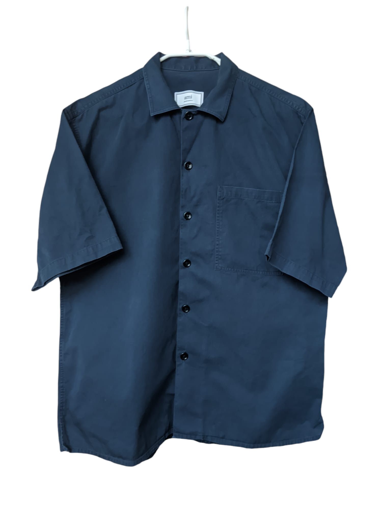 AMI Short Sleeve Navy Button Down