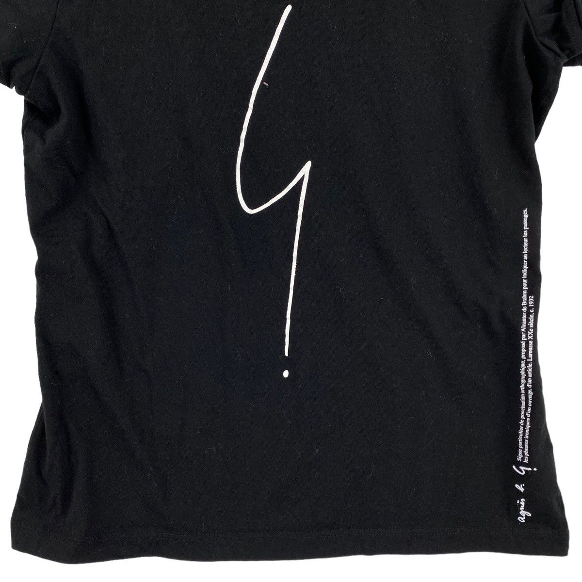 agnes b. AGNES B. PARIS France Brand Logo Print Black Short Sleeve Size XXS / US 00 / IT 34 - 3 Thumbnail