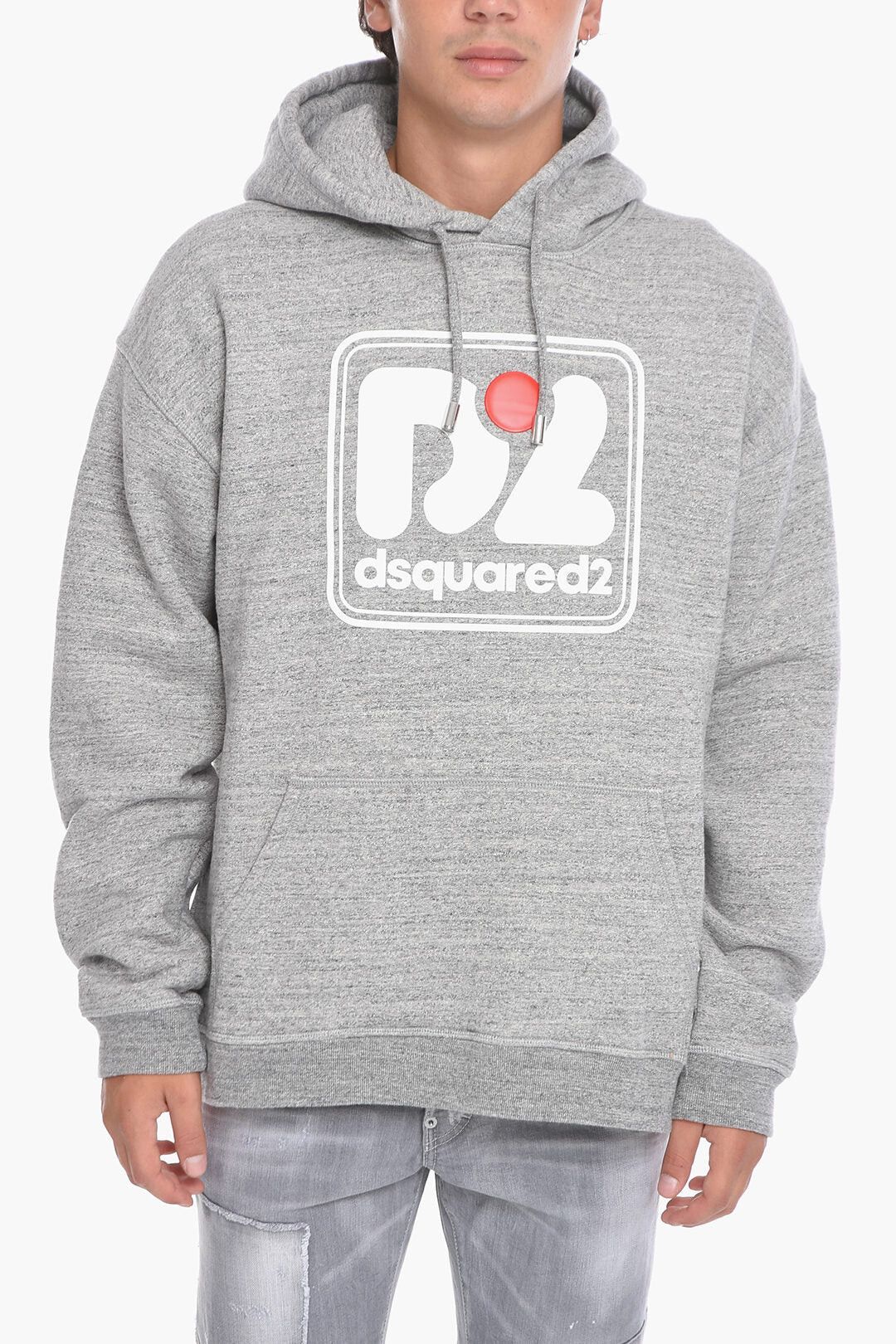 Dsquared2 Printed Hooded Sweatshirt with Melange Effect Size US L / EU 52-54 / 3 - 1 Thumbnail