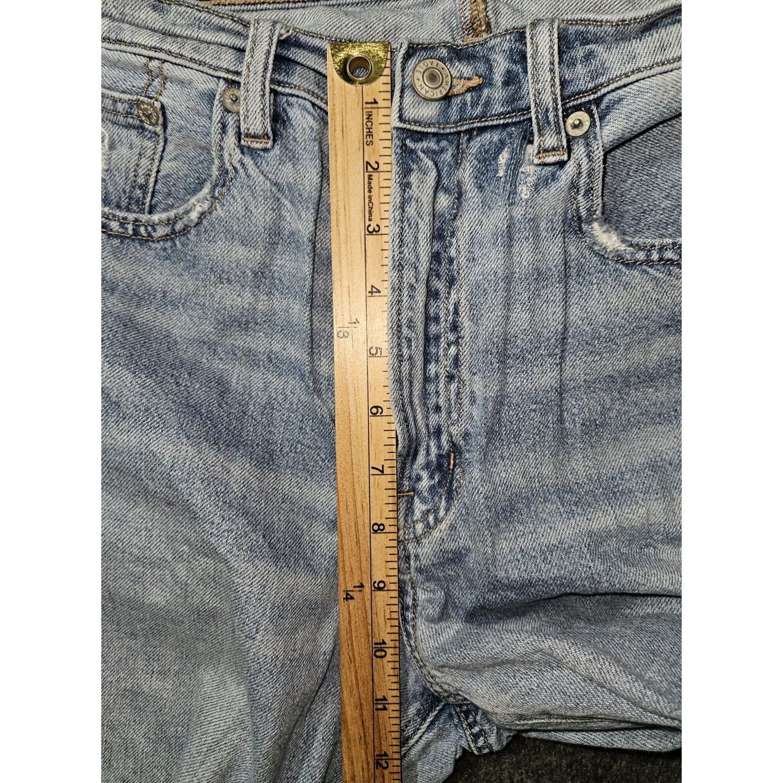 Vintage VINTAGE American Eagle Jeans Womens 12 Blue Distressed Low Rise Saggy Baggy Denim Pants Size 34" / US 12 / IT 48 - 5 Thumbnail
