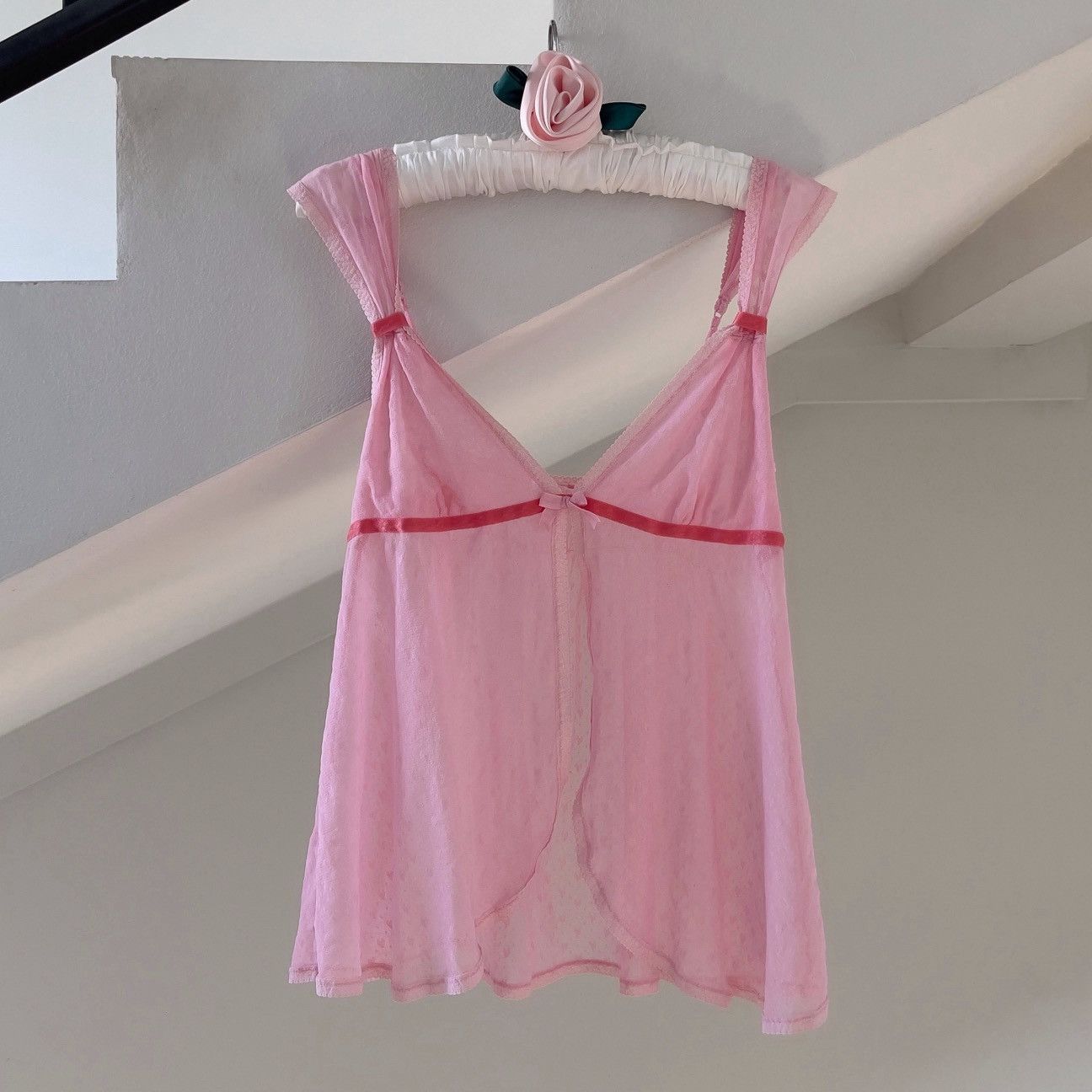 Victoria's Secret Victoria’s Secret Pink Heart Mesh Camisole (S) Size S / US 4 / IT 40 - 8 Thumbnail