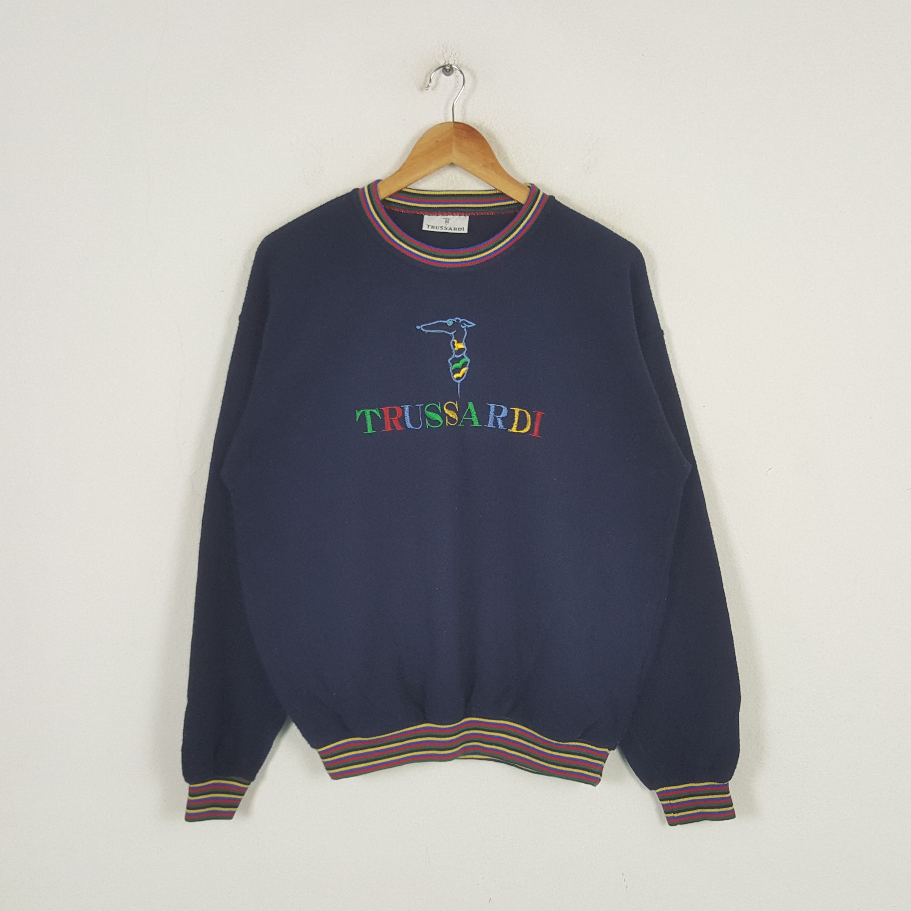 Trussardi × Vintage Vintage Trussardi Italian Brand Logo Sweatshirt C281N18 Size US M / EU 48-50 / 2 - 1 Thumbnail