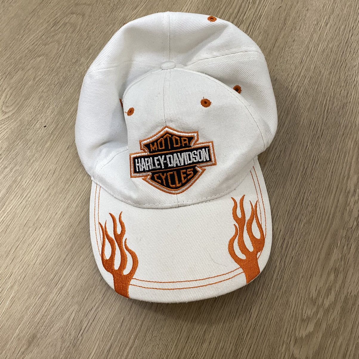 Harley Davidson × Vintage Vintage Y2K Harley Davidson Flames Hat Size ONE SIZE - 2 Thumbnail