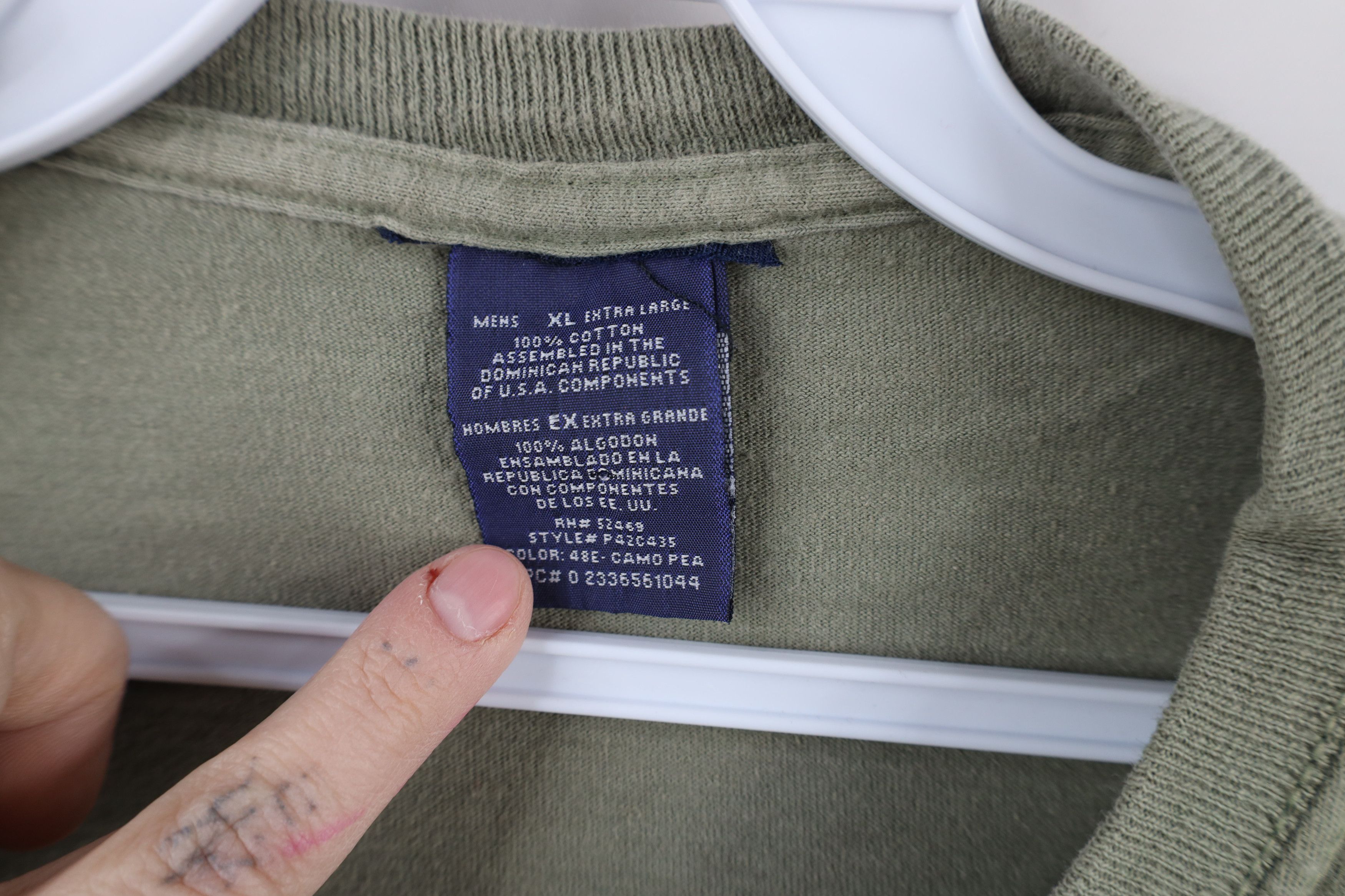 Vintage Vintage 90s Streetwear Long Sleeve T-Shirt Army Green Cotton Size US XL / EU 56 / 4 - 7 Thumbnail