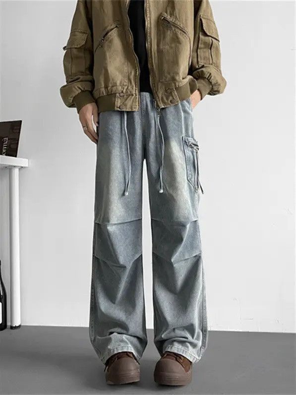 Japanese Brand Retro straight leg loose wide leg jeans Size US 32 / EU 48 - 4 Thumbnail