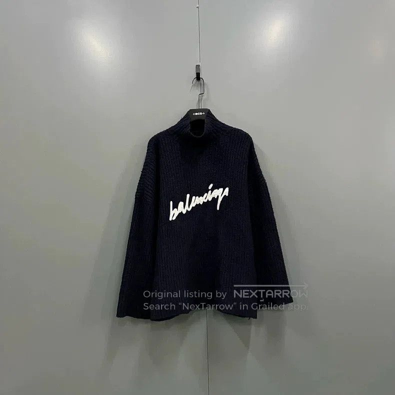 Balenciaga Balenciaga Embroidered Turtle Neck Sweater. Size US XS / EU 42 / 0 - 1 Thumbnail