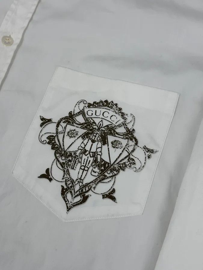 Gucci SS2013 Gucci White Signature Logo Shirt Size US M / EU 48-50 / 2 - 7 Thumbnail
