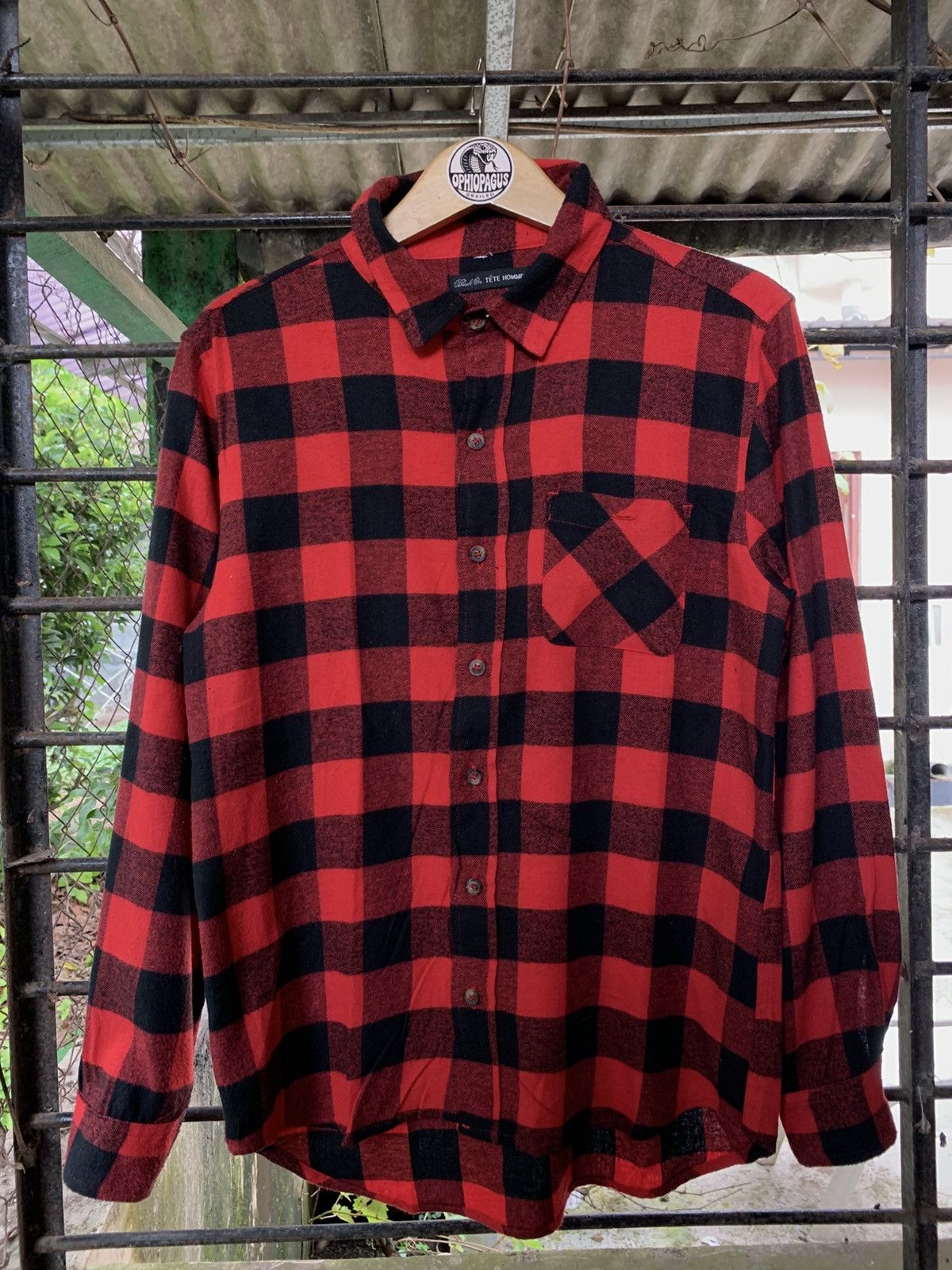 Tete Homme 🐍 Tete Homme Plaid Flannel Shirt Size US L / EU 52-54 / 3 - 1 Thumbnail