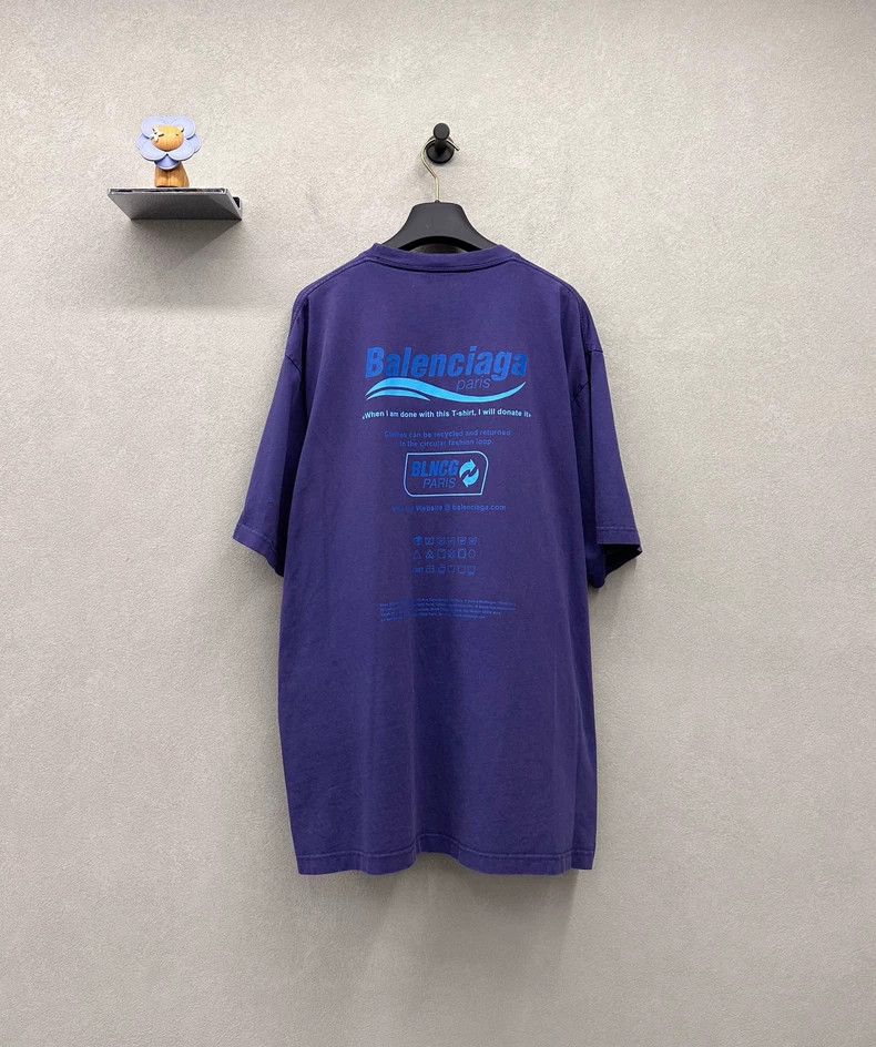 Balenciaga Balenciaga Dark Blue Short Sleeve~ Size US XS / EU 42 / 0 - 2 Thumbnail