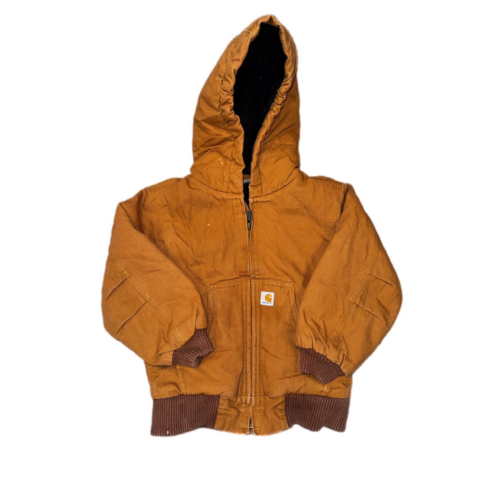 Carhartt Carhartt Brown Duck Quilt Lined Hooded Jacket 4T Size US XXS / EU 40 - 1 Thumbnail