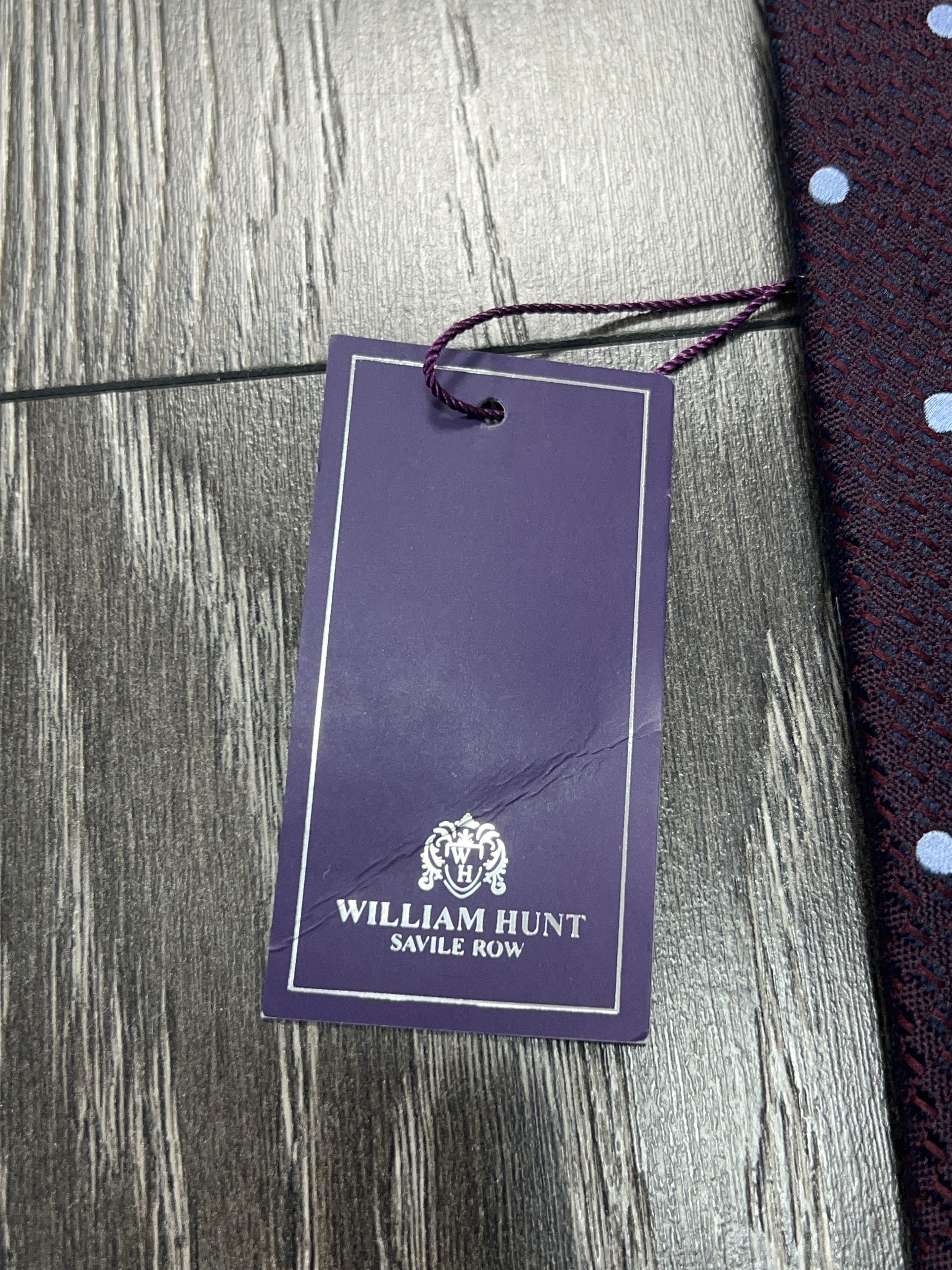 William Hunt NWT Mens William Hunt Purple Polka Dot Tie Necktie Cravatte Size ONE SIZE - 3 Thumbnail
