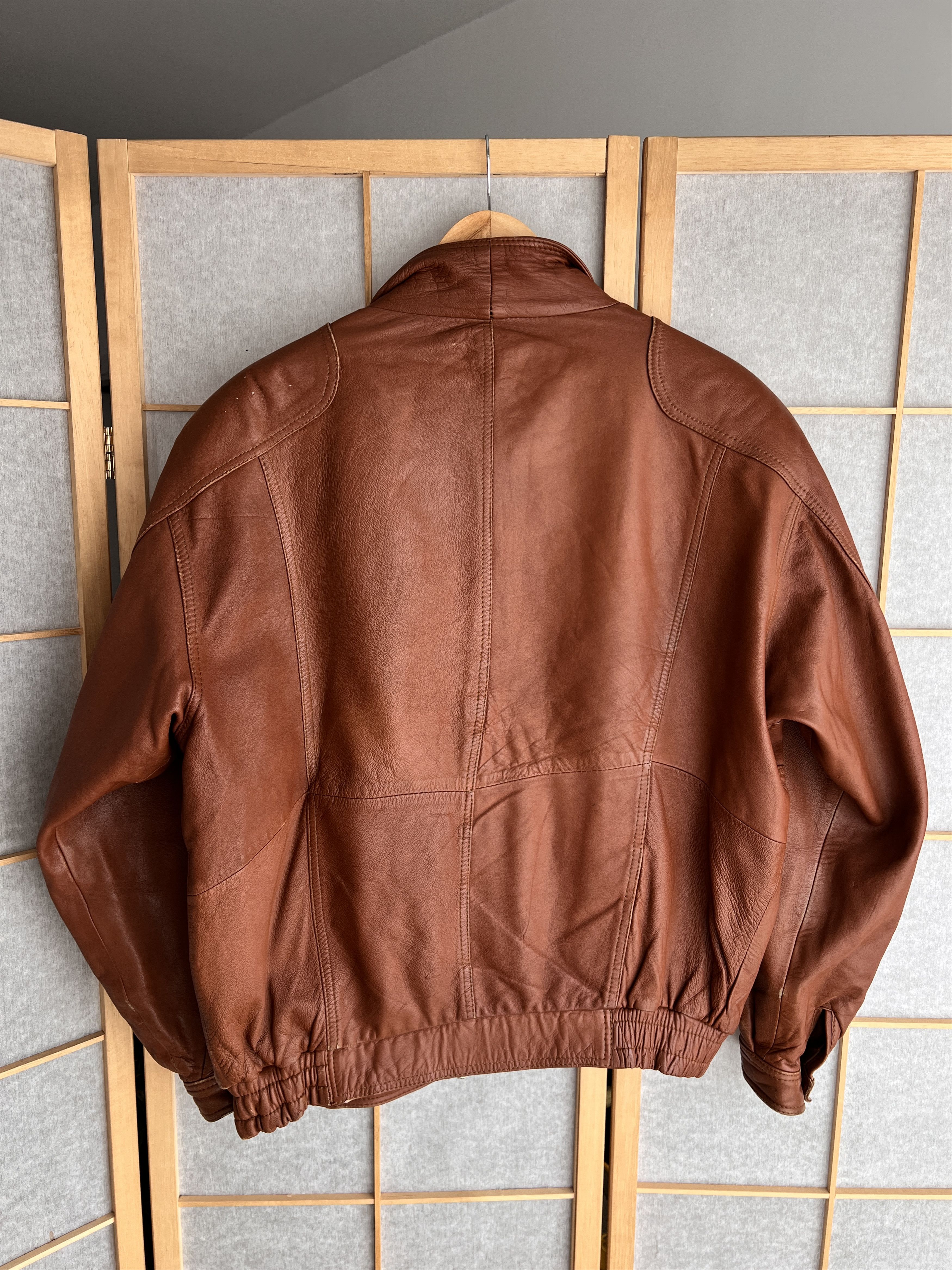 Genuine Leather Vintage 90s Boxy Cropped Leather Jacket Y2K Avant Garde Rare Size US M / EU 48-50 / 2 - 10 Thumbnail