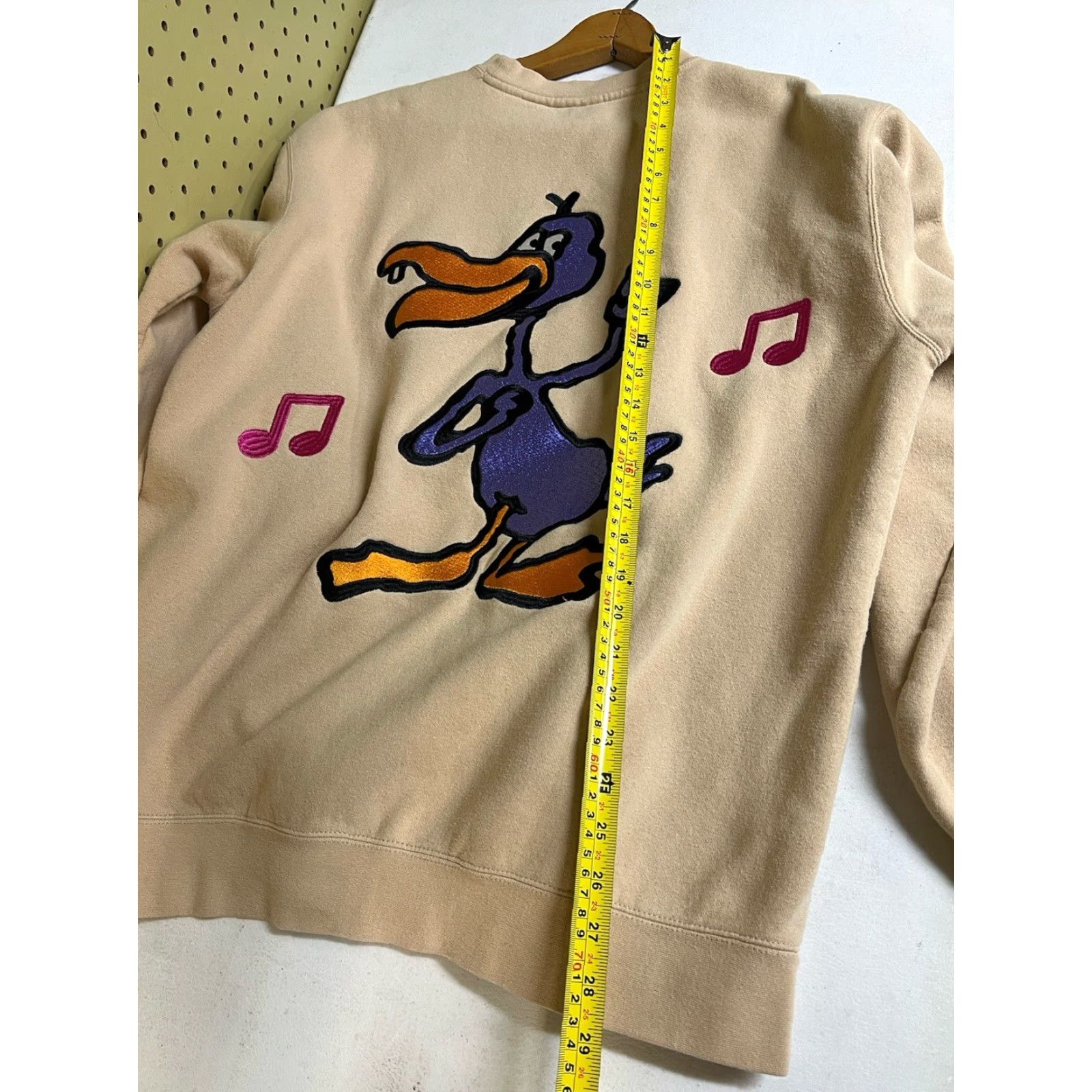 Obey OBEY Large Crew Neck Long Sleeve Sweatshirt Pullover Embroidered Disco Duck Tan Brown Cotton Blend Men L Size US L / EU 52-54 / 3 - 7 Thumbnail