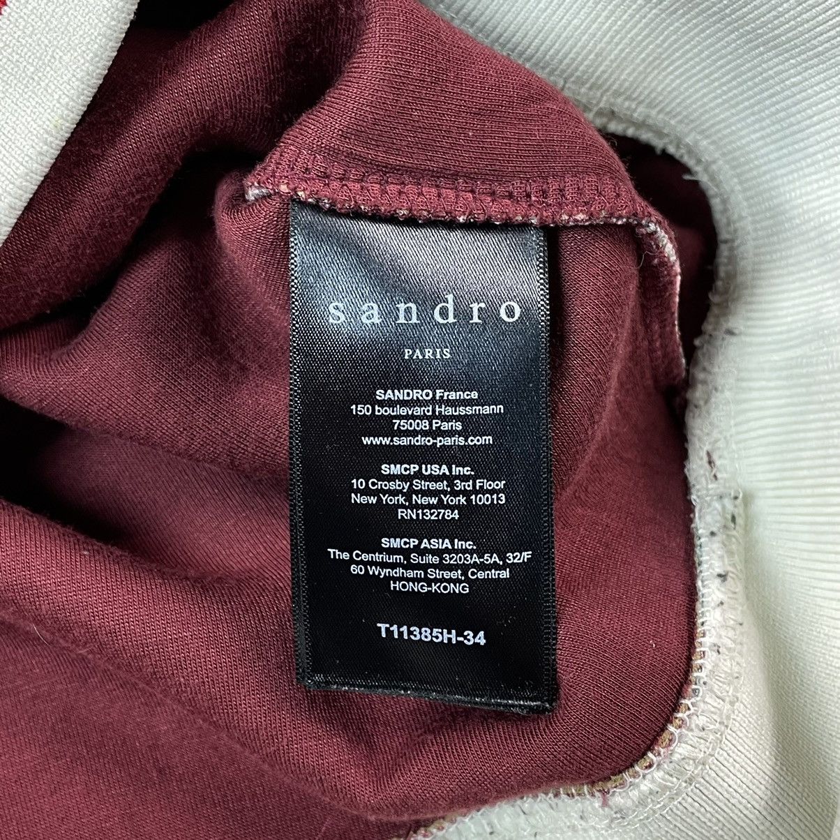 Sandro Sandro Paris Floral Print Viscose Burgundy Hoodie Size XS / US 0-2 / IT 36-38 - 11 Thumbnail