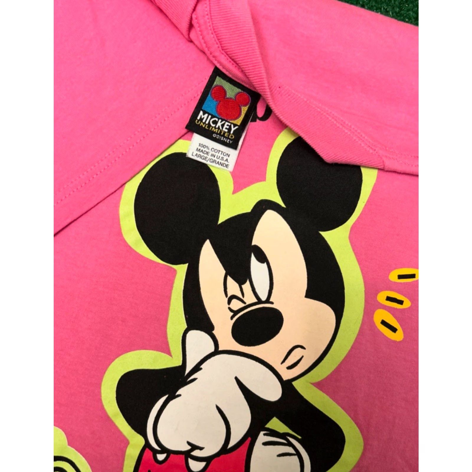 Disney VINTAGE Disney Mickey Mouse Cartoon VTG Shirt Mens Large L Pink 1990s 90s USA Hip Hop Cartoon Size US L / EU 52-54 / 3 - 2 Thumbnail