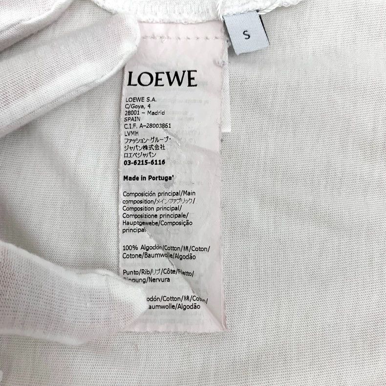 Loewe Loewe White logo embroidered cotton round neck short sleev Size S / US 4 / IT 40 - 6 Thumbnail