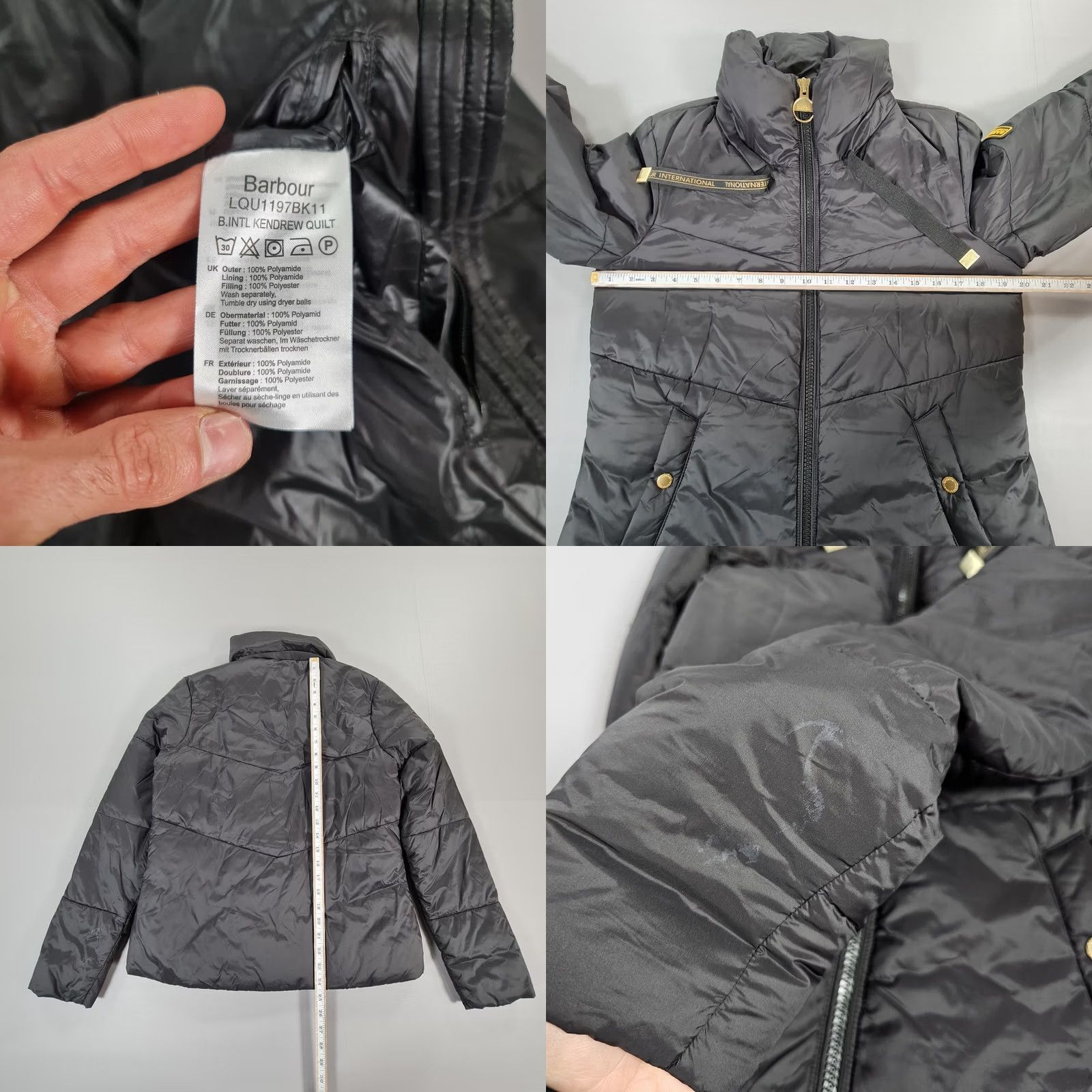 Barbour Barbour Womens Jacket Black Quilted Padded Puffer Full Zip Kendrew 10 UK Size L / US 10 / IT 46 - 8 Thumbnail