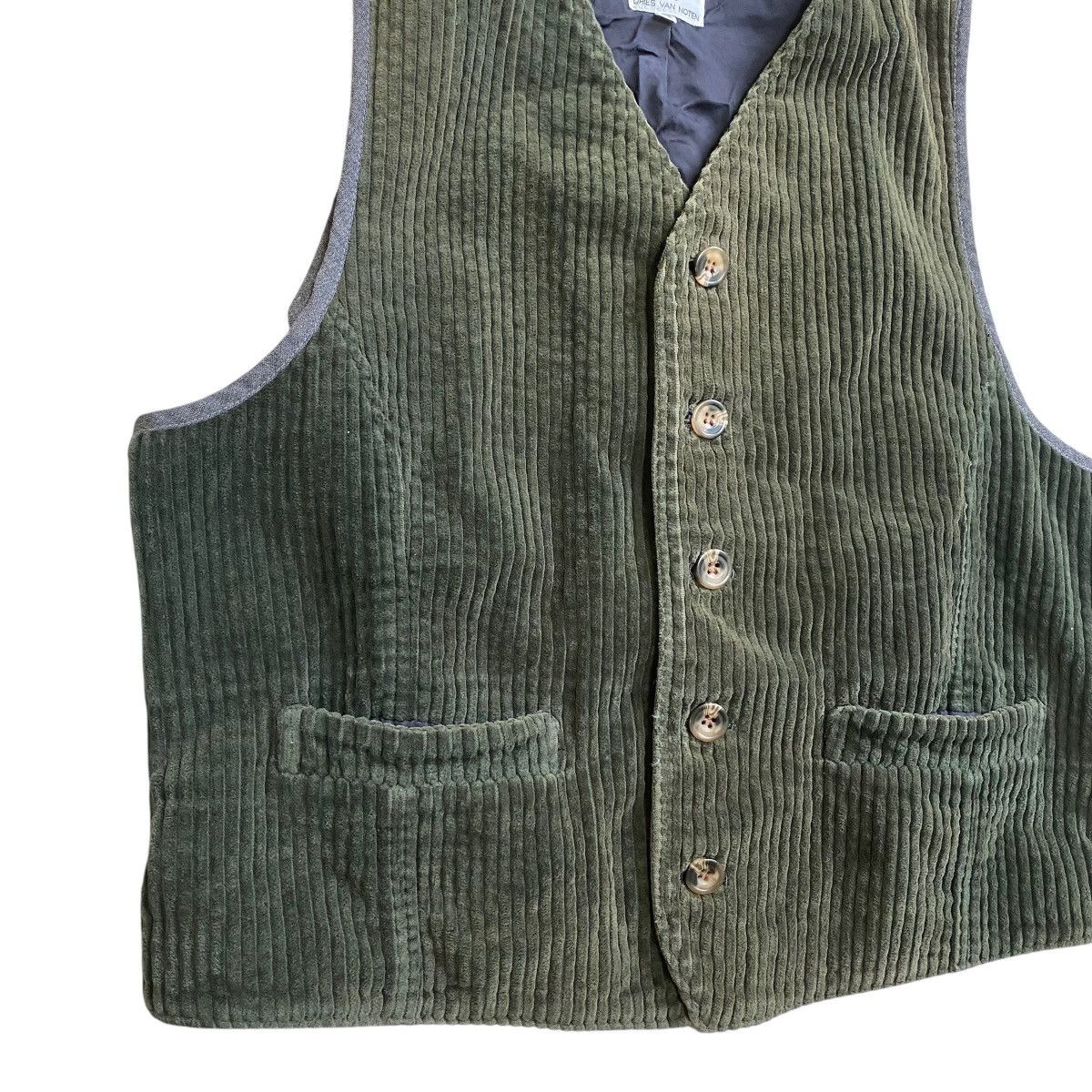 Dries Van Noten × Vintage 💥 VTG DRIES VAN NOTEN CORDUROY BUTTON VEST Size US S / EU 44-46 / 1 - 3 Thumbnail