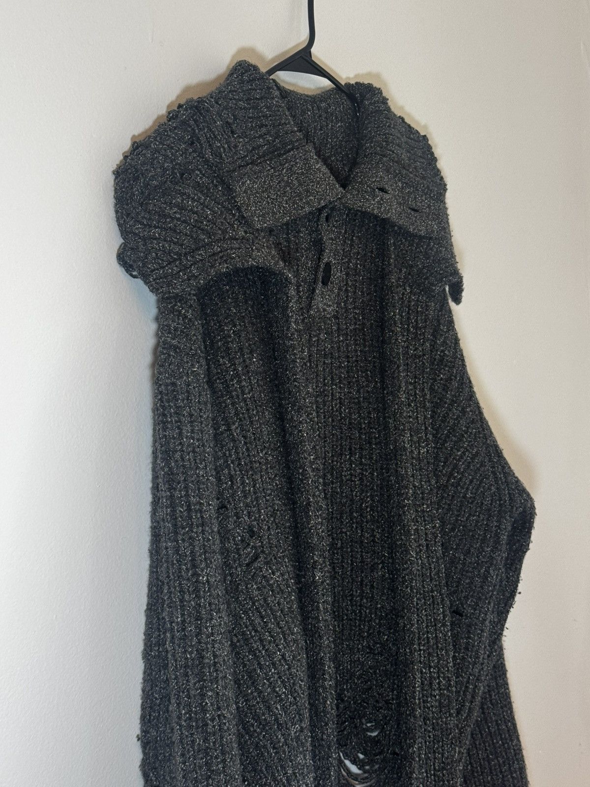 Sean Suen Sean Suen Black Distressed Turtleneck Sweater Size US M / EU 48-50 / 2 - 2 Thumbnail