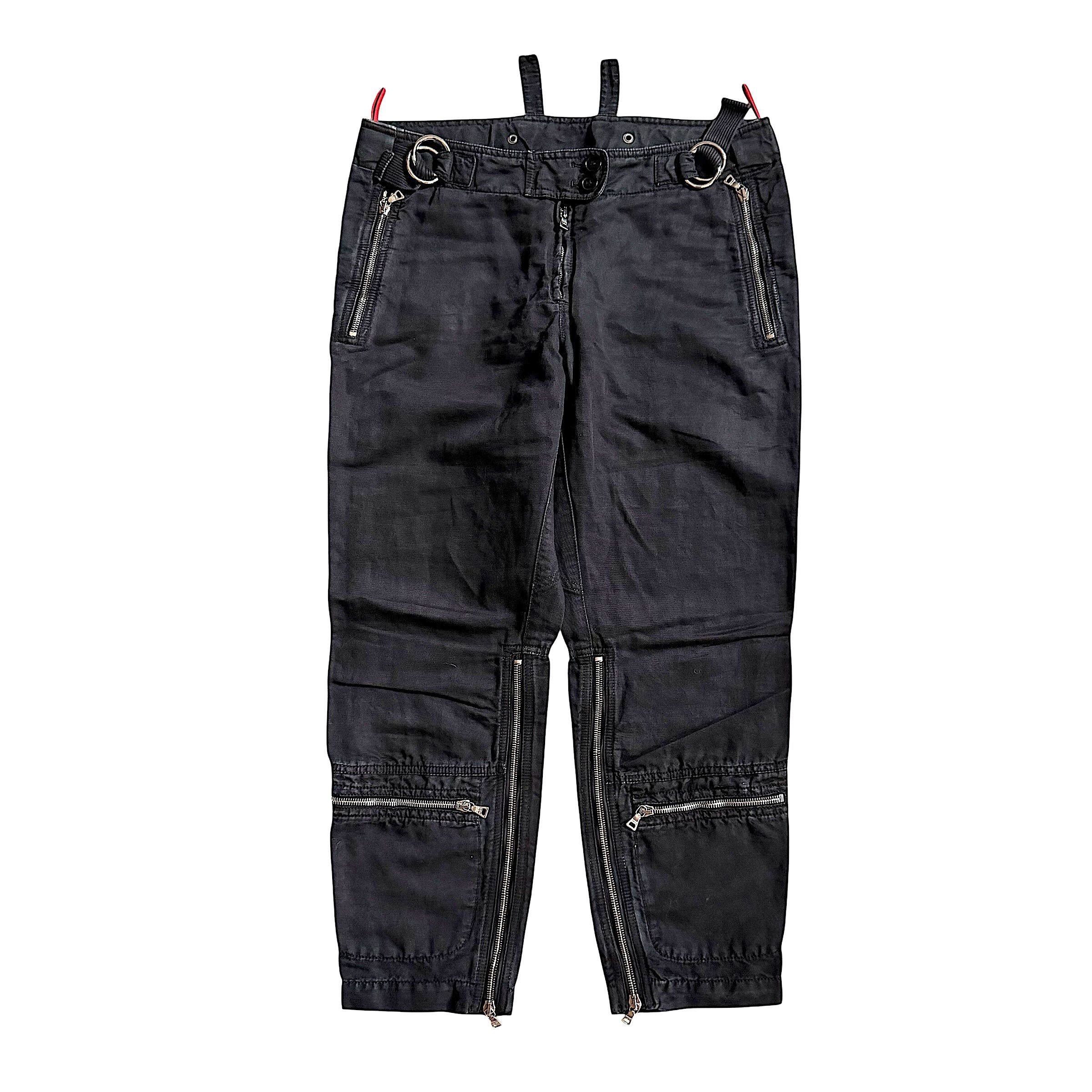 Prada PRADA VINTAGE MULTI ZIPPED BIKER PANTS Size US 28 / EU 44 - 1 Thumbnail