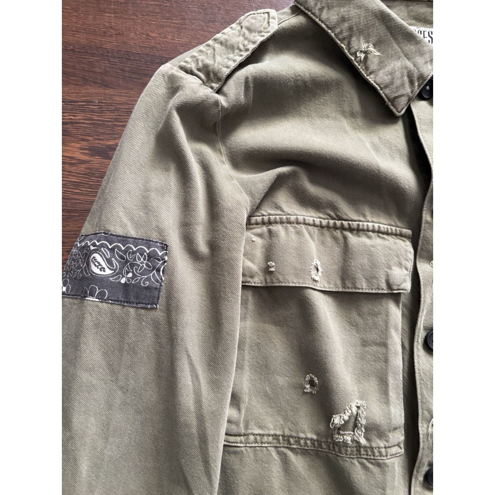 Zara 2017Zara Guns N Roses Military Utility Jacket Distressed S Size S / US 4 / IT 40 - 3 Thumbnail