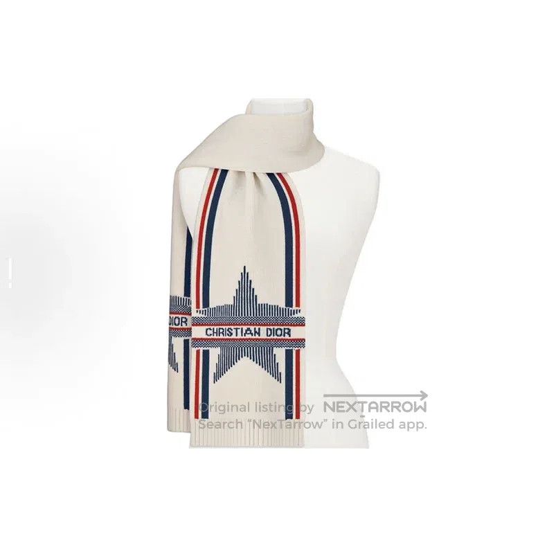 Dior Dior Five-pointed star slogan woollen cashmere scarf Size ONE SIZE - 7 Thumbnail