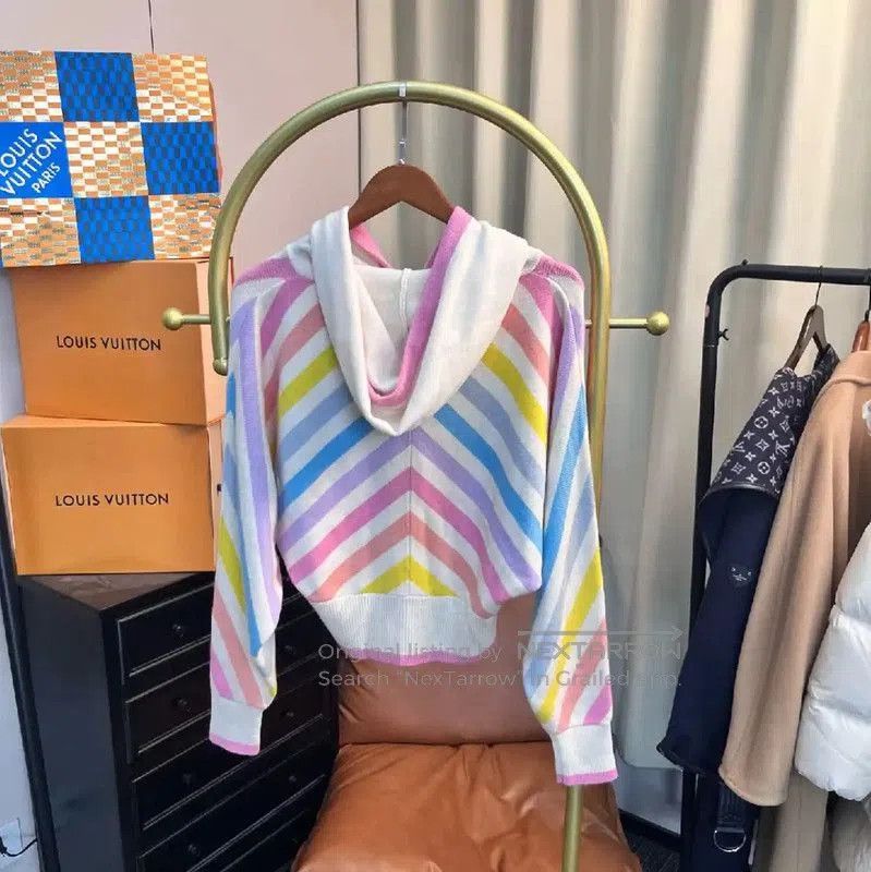 Chanel Louis Vuitton Colorful Hooded Zip-Up Sweater . Size L / US 10 / IT 46 - 2 Thumbnail
