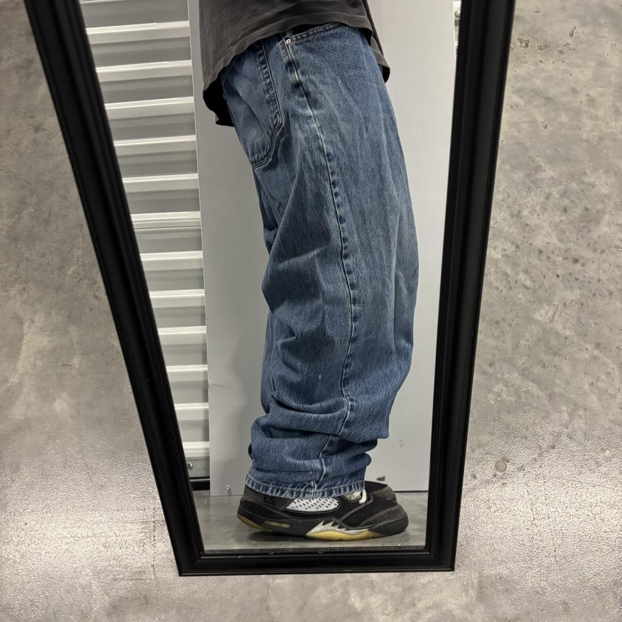 Japanese Brand × Vintage Crazy Vintage Y2K/2000s Baggy Dark Wash Skater Denim Jeans! Size US 42 / EU 58 - 2 Thumbnail