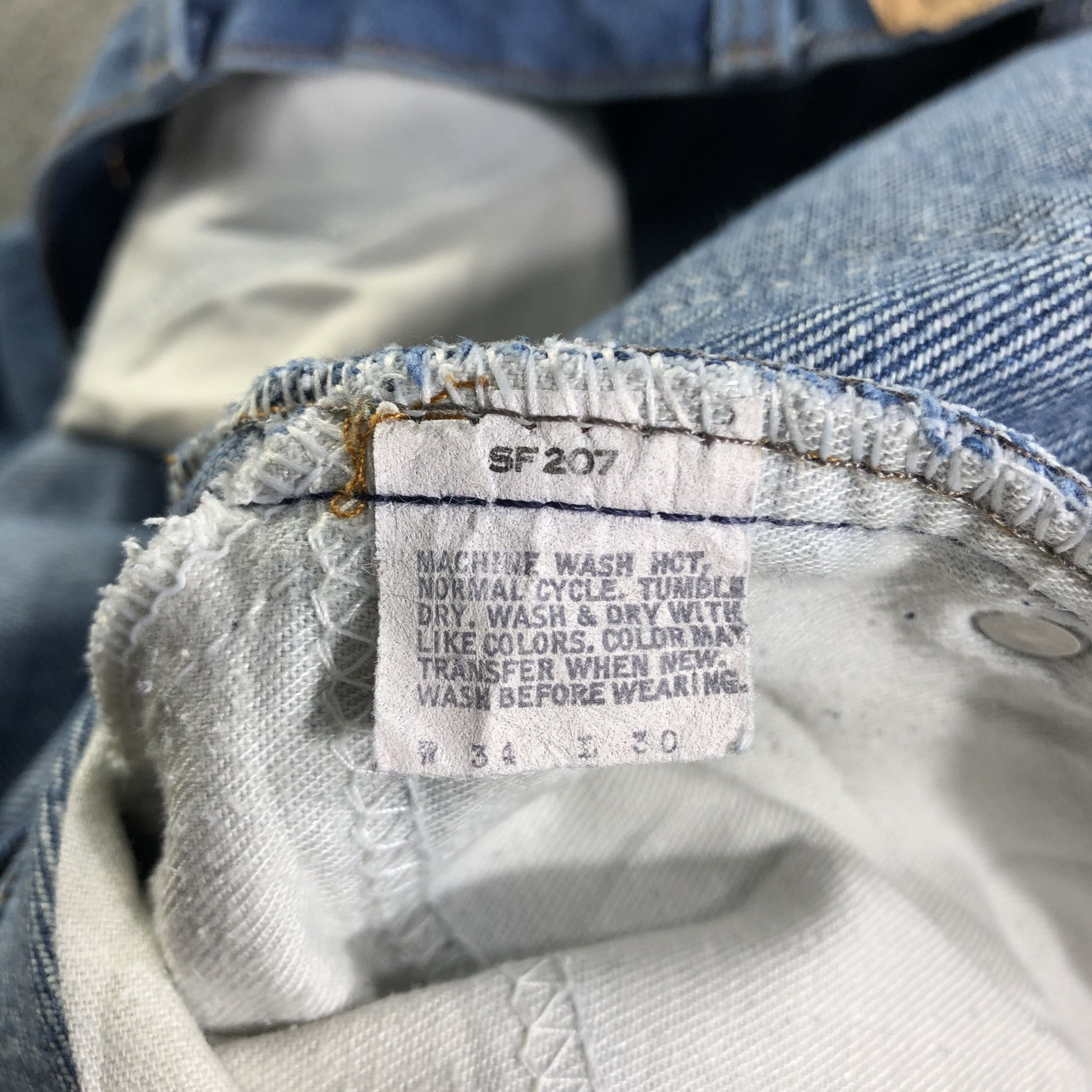 Levi's × Vintage Vintage Blue Wash Levis Jeans-J4498 Size 33" - 9 Thumbnail