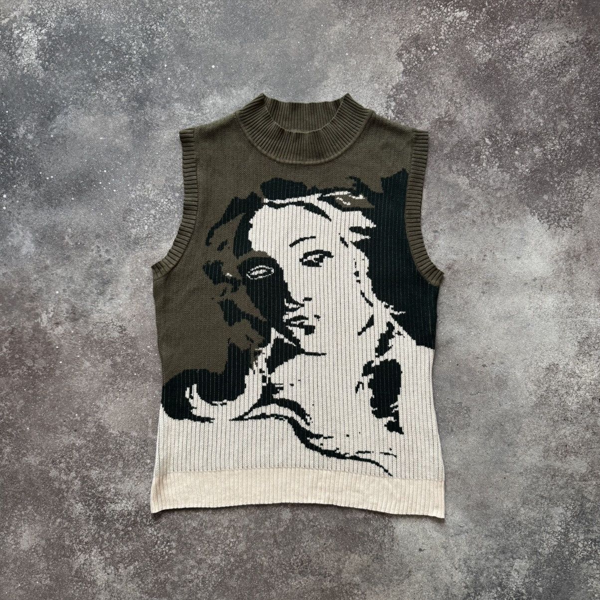 Hysteric Glamour Avant Garde Lady Printed Vintage Ribbed Tank Top / Vest Size L / US 10 / IT 46 - 1 Thumbnail