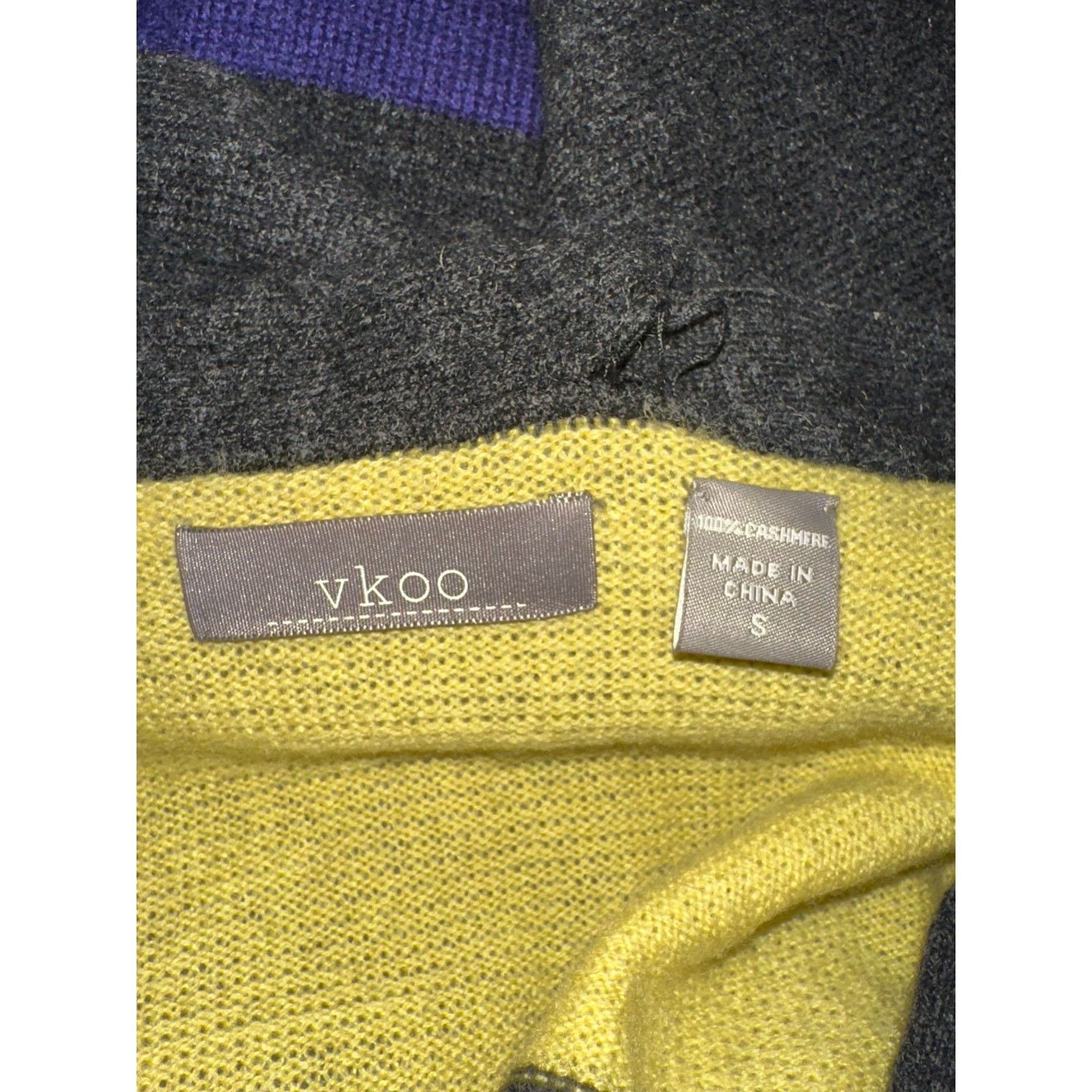 Other Y2K VKOO STRIPED CASHMERE CARDIGAN SWEATER W/ ATTACHED SCARF Size S / US 4 / IT 40 - 4 Thumbnail