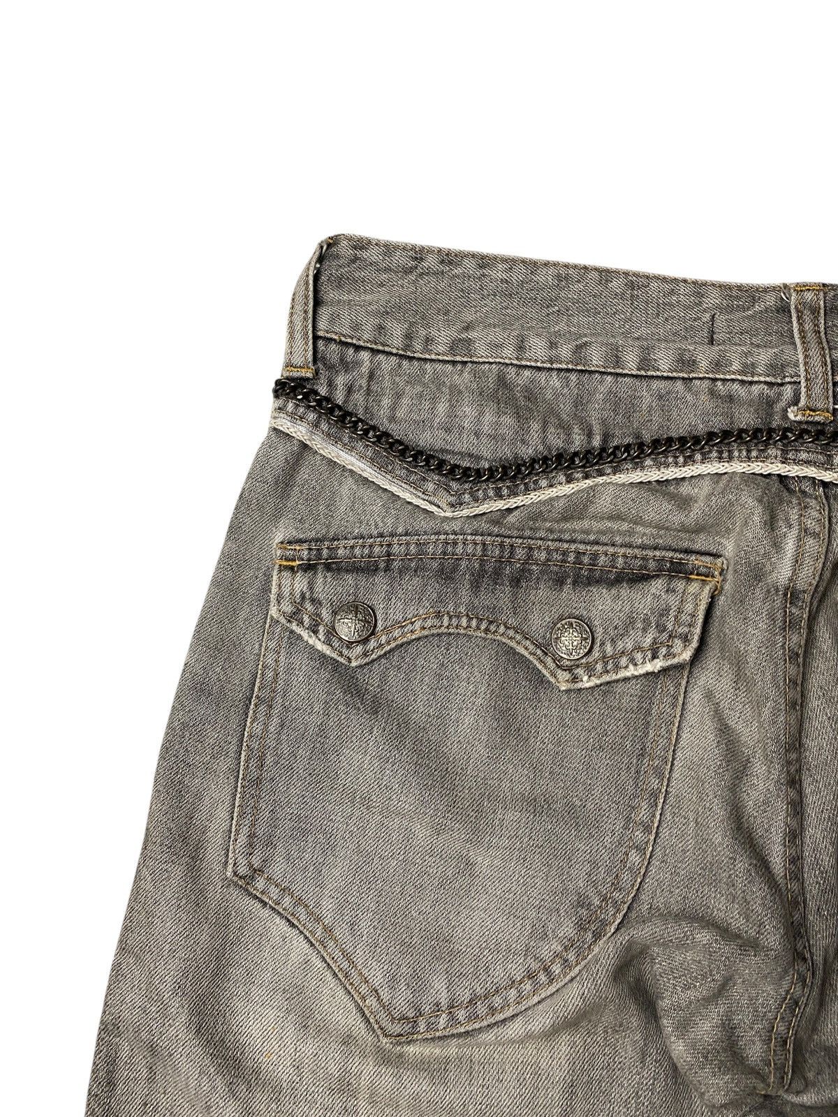 If Six Was Nine 2000's Schlussel Chain Clawmark Flared Jeans Size US 31 - 13 Thumbnail