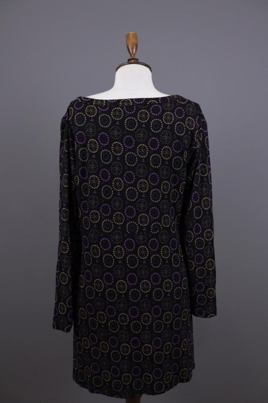 Designer Gudrun Sjoden Black Floral Blouson Midi Dress Size M Size M / US 6-8 / IT 42-44 - 9 Thumbnail
