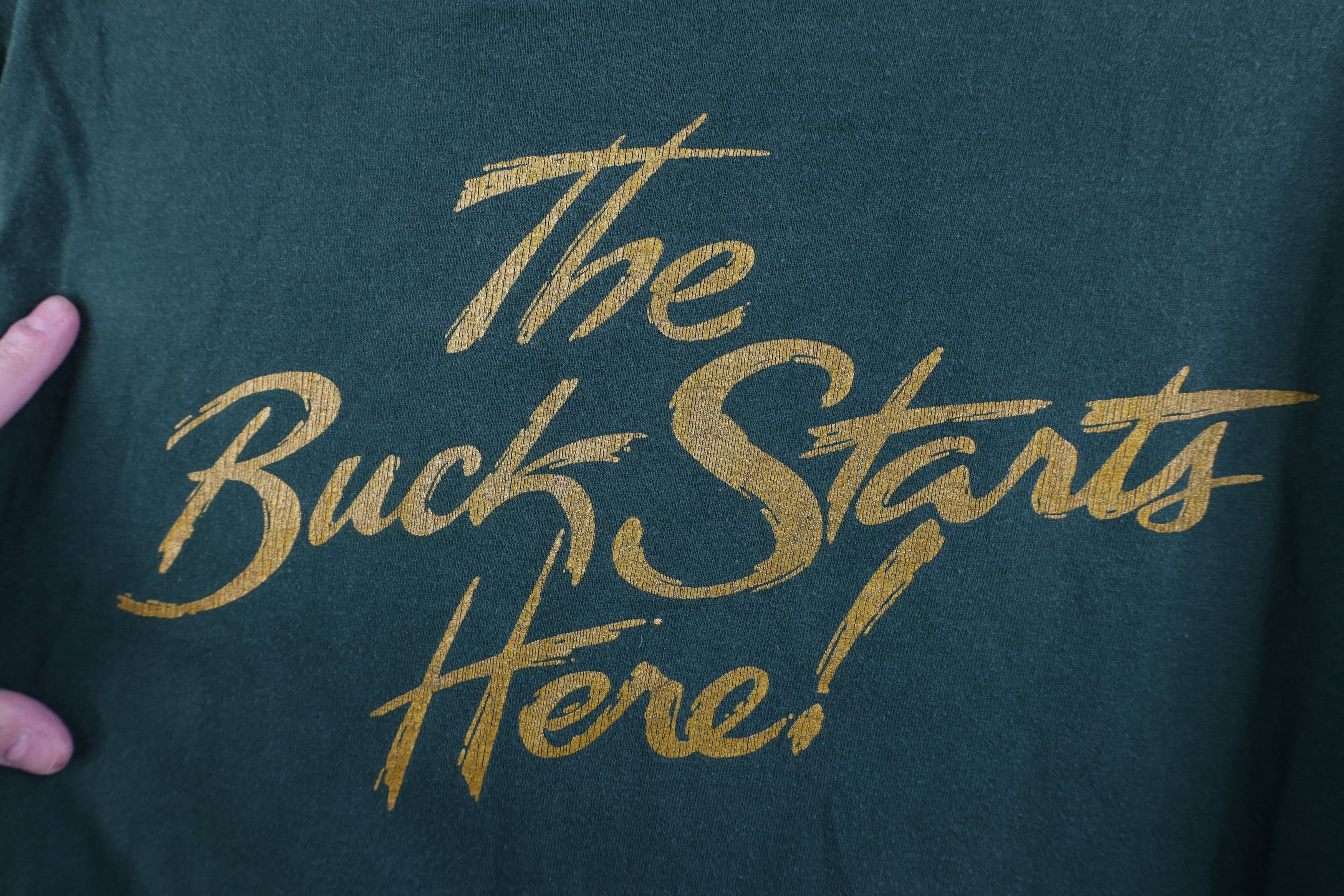 Vintage Vintage 90s Engraving The Buck Starts Here Money T-Shirt Size US XL / EU 56 / 4 - 10 Thumbnail