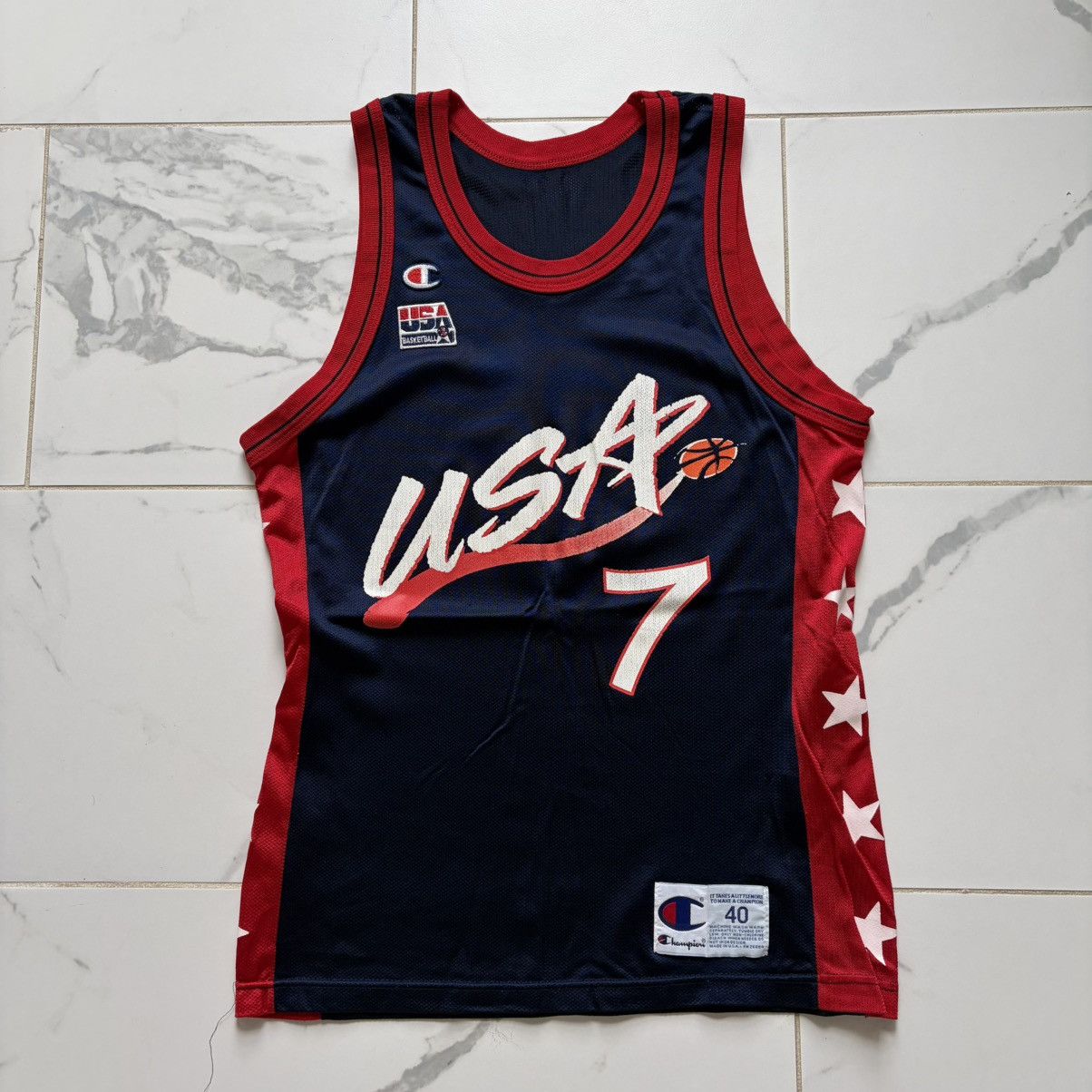 Champion Vintage 1996 Olympics David Robinson Champion Jersey Size 40 Size US M / EU 48-50 / 2 - 1 Thumbnail