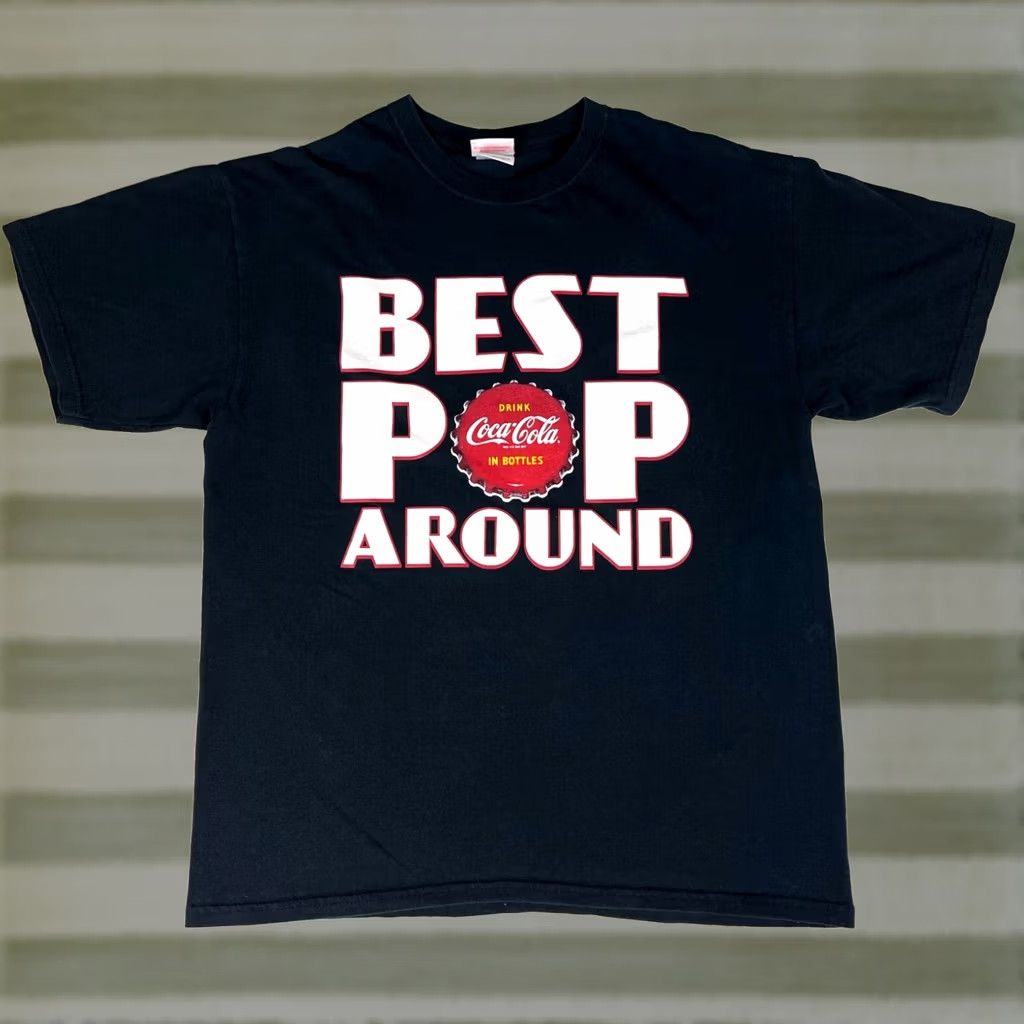 Vintage VINTAGE Coca-Cola Best Pop Around T-Shirt L Adult Black Cotton 2000s Graphic Print Mens Moms Girls Boys Unisex Shirt Size L Size US L / EU 52-54 / 3 - 1 Thumbnail