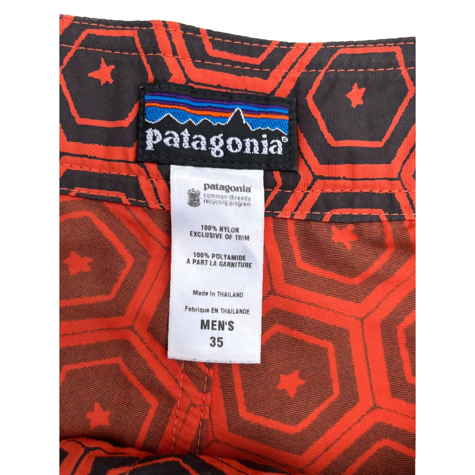 Patagonia Patagonia Board Shorts Geometric Pattern Sz 35 Men's Wavefarer Nylon Red Beach Outdoor Surfing Mens Bottom Size US 35 - 5 Thumbnail