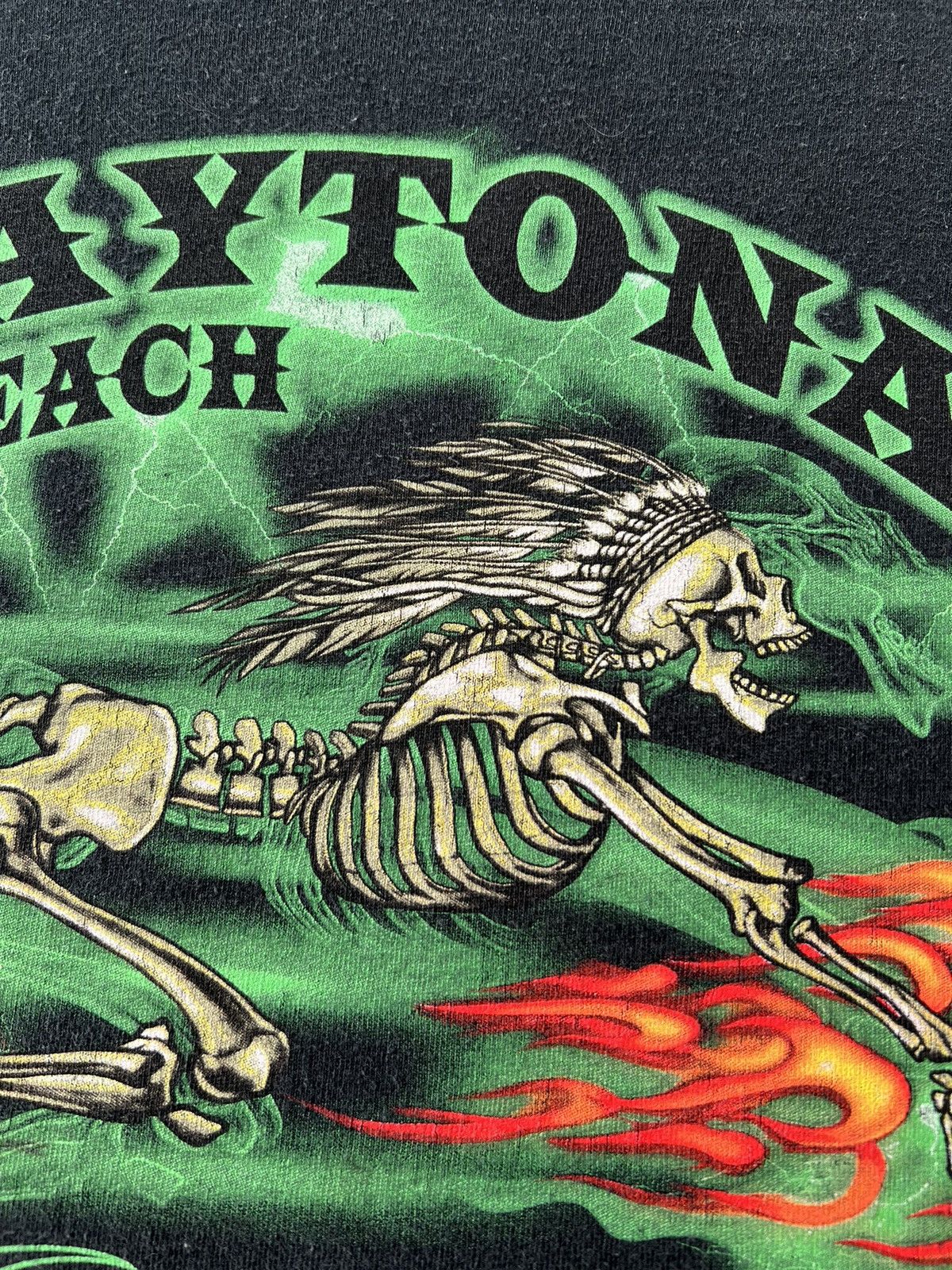 Vintage Vintage 2005 Bike Week Daytona Beach Skeleton Flame Fire Size US XXL / EU 58 / 5 - 6 Thumbnail