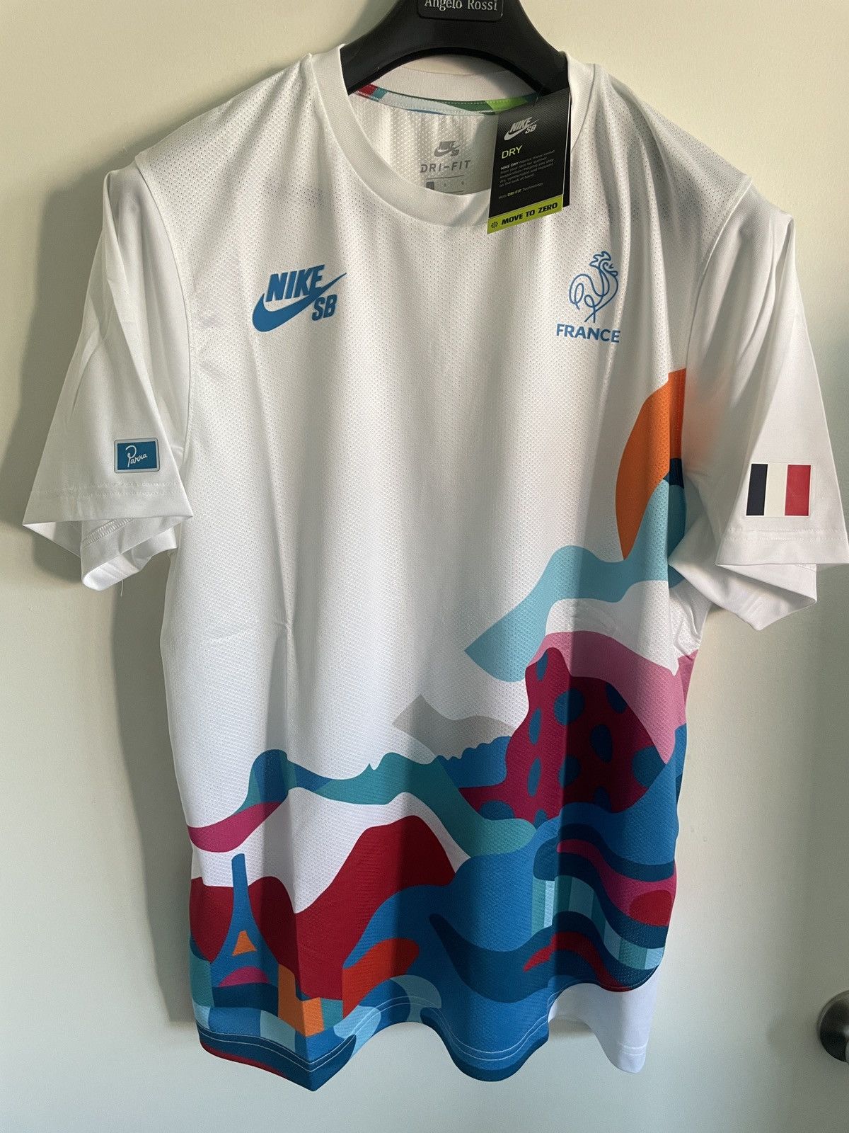 Nike Parra Streetwear NEW SB France Federation white blue crew jersey t shirt Grailed