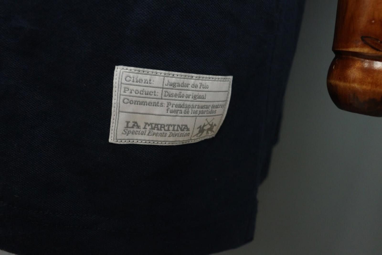 La Martina La Martina Navy Cotton Collared Popover Polo Shirt Size 2XL Size US XXL / EU 58 / 5 - 8 Thumbnail
