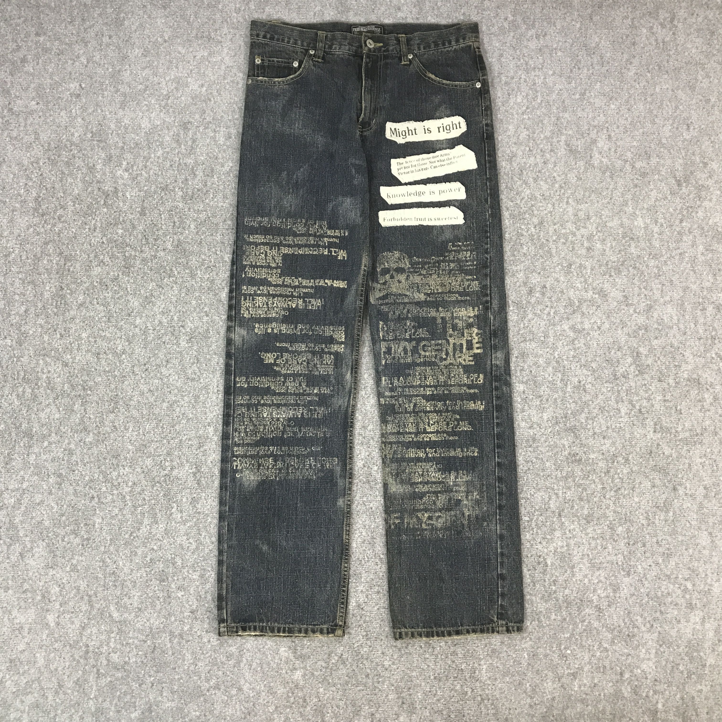 Japanese Brand JAPAN BRAND PUNK FREE BEAT DENIM PANTS K54B14 Size US 32 / EU 48 - 1 Thumbnail