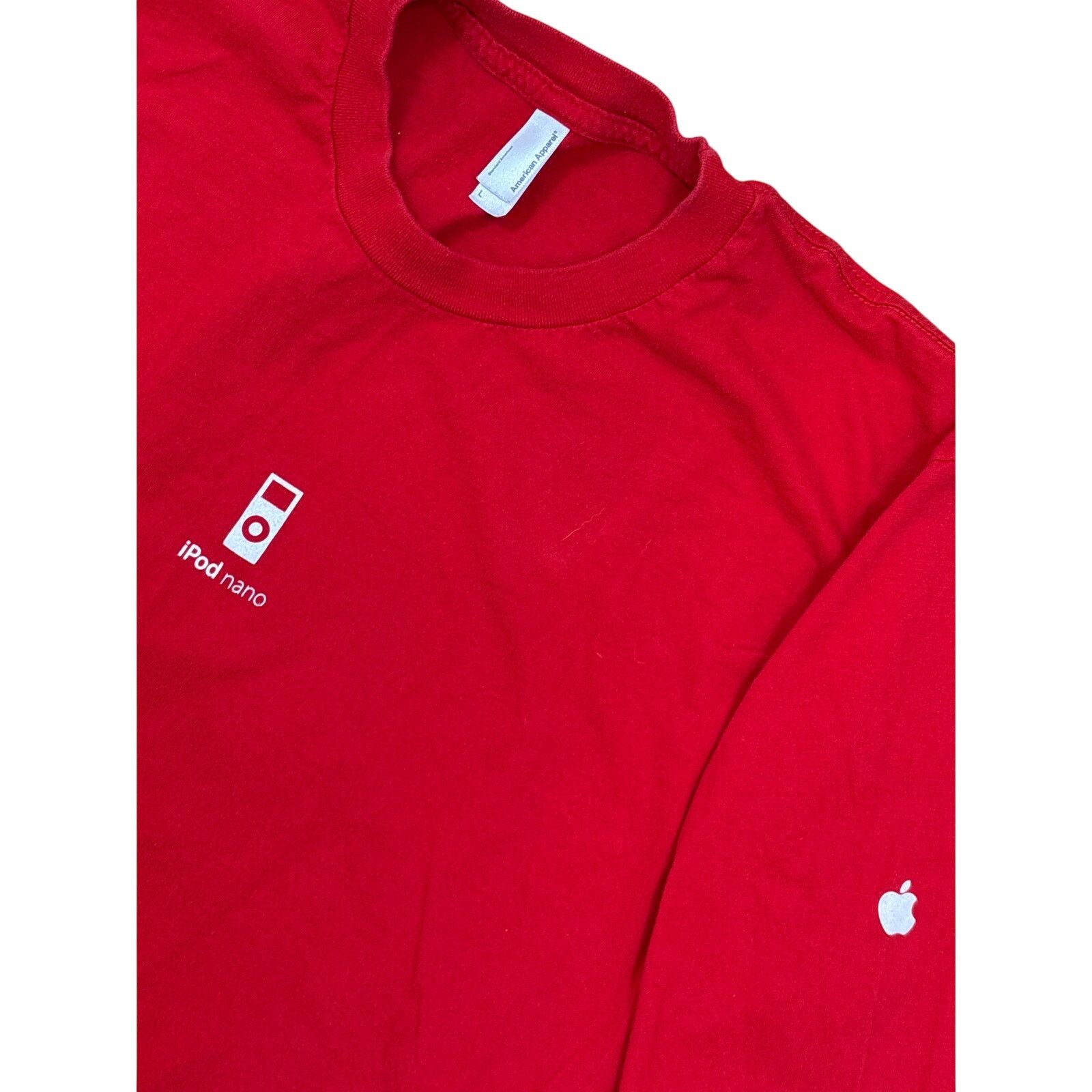 American Apparel Apple Company Employee shirt holiday red long sleeve Large Size US L / EU 52-54 / 3 - 2 Thumbnail