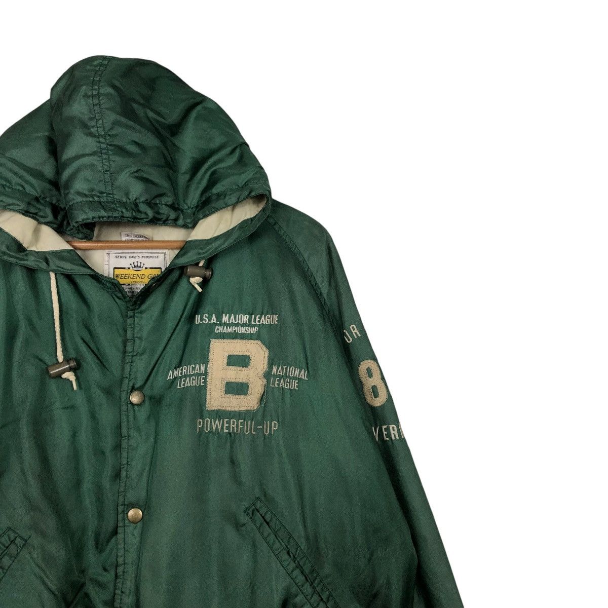 Japanese Brand 🔥SPORTSWEAR BOMBER JACKET MAJOR LEAGUE SPELL OUT BACK HIT Size US M / EU 48-50 / 2 - 8 Thumbnail