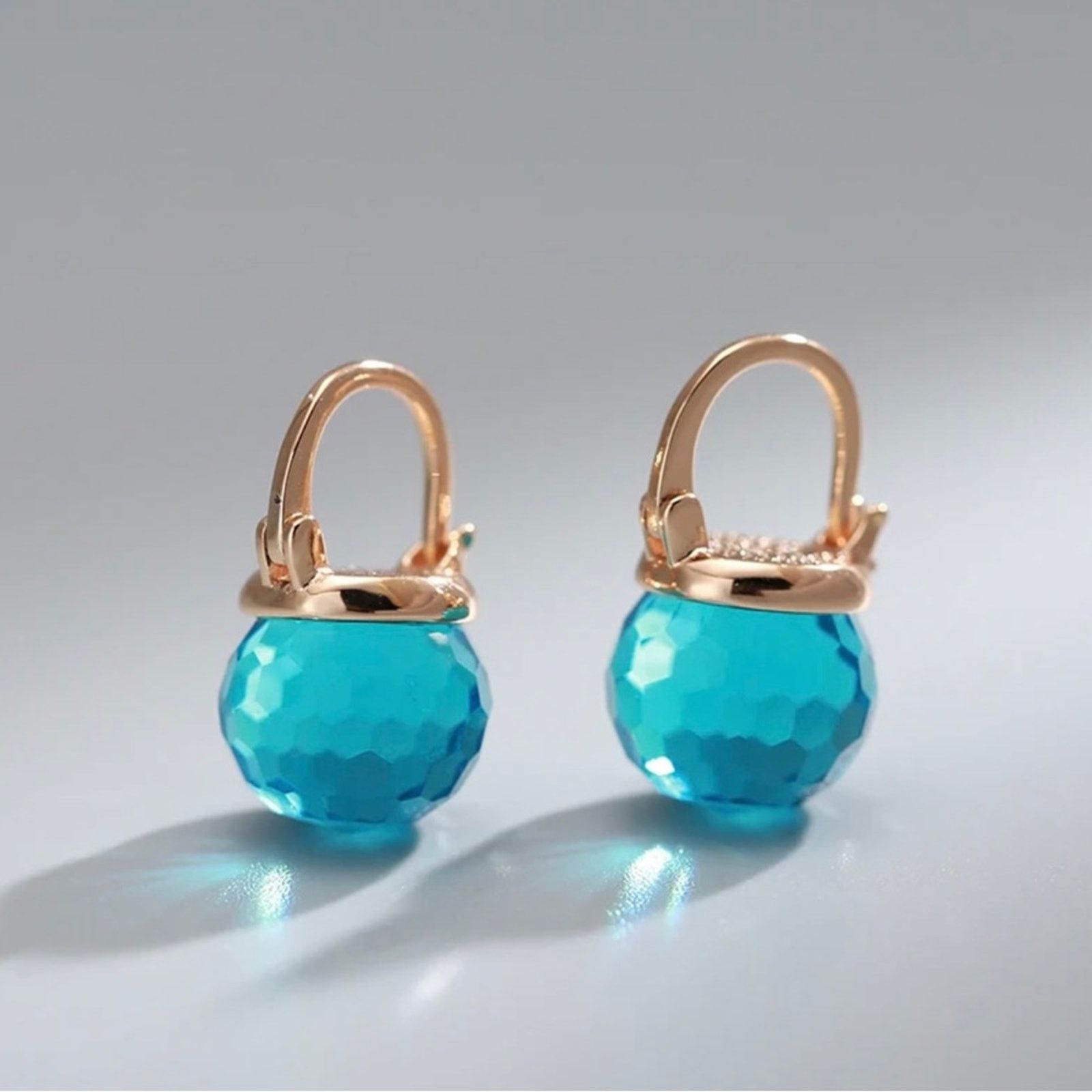 Other Blue Ball Zirconia Earrings Size ONE SIZE - 1 Thumbnail