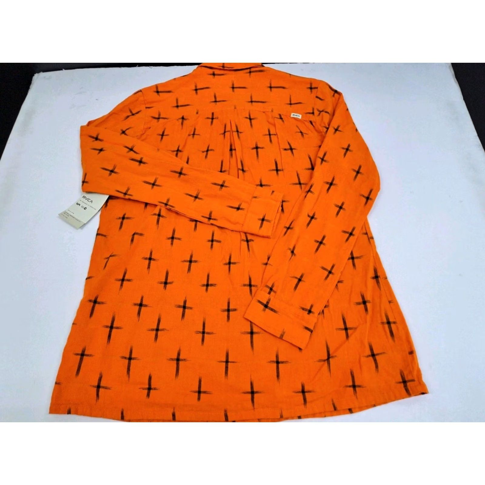 RVCA RVCA Women's Long Sleeve Button Up Woven Shirt Orange/Black Cross Size S Size S / US 4 / IT 40 - 5 Thumbnail